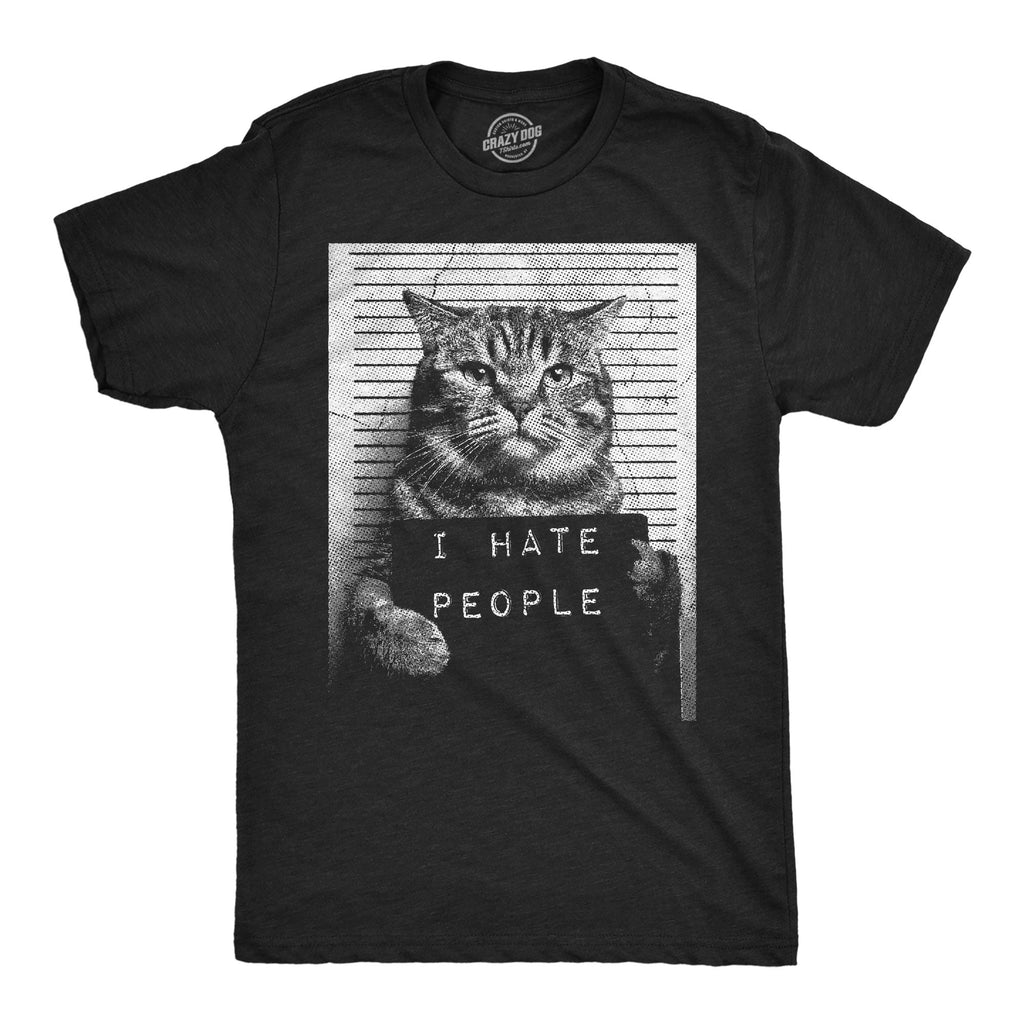 I Hate People Cat Mugshot Men's T Shirt