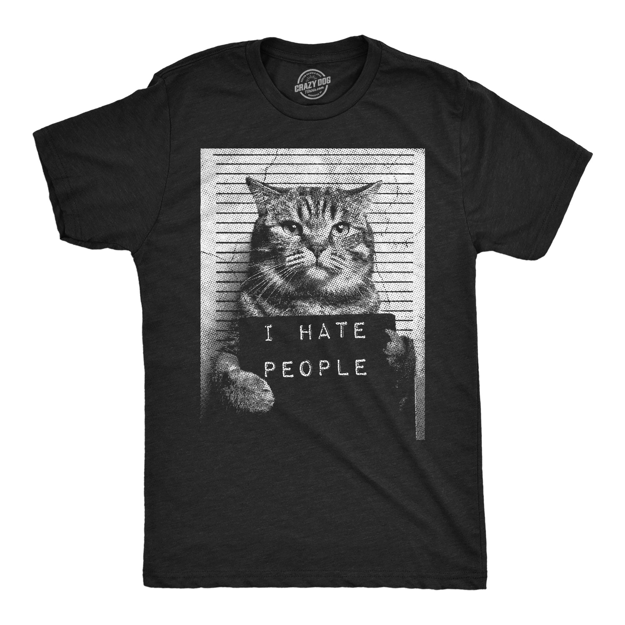 I Hate People Cat Mugshot Men's T Shirt