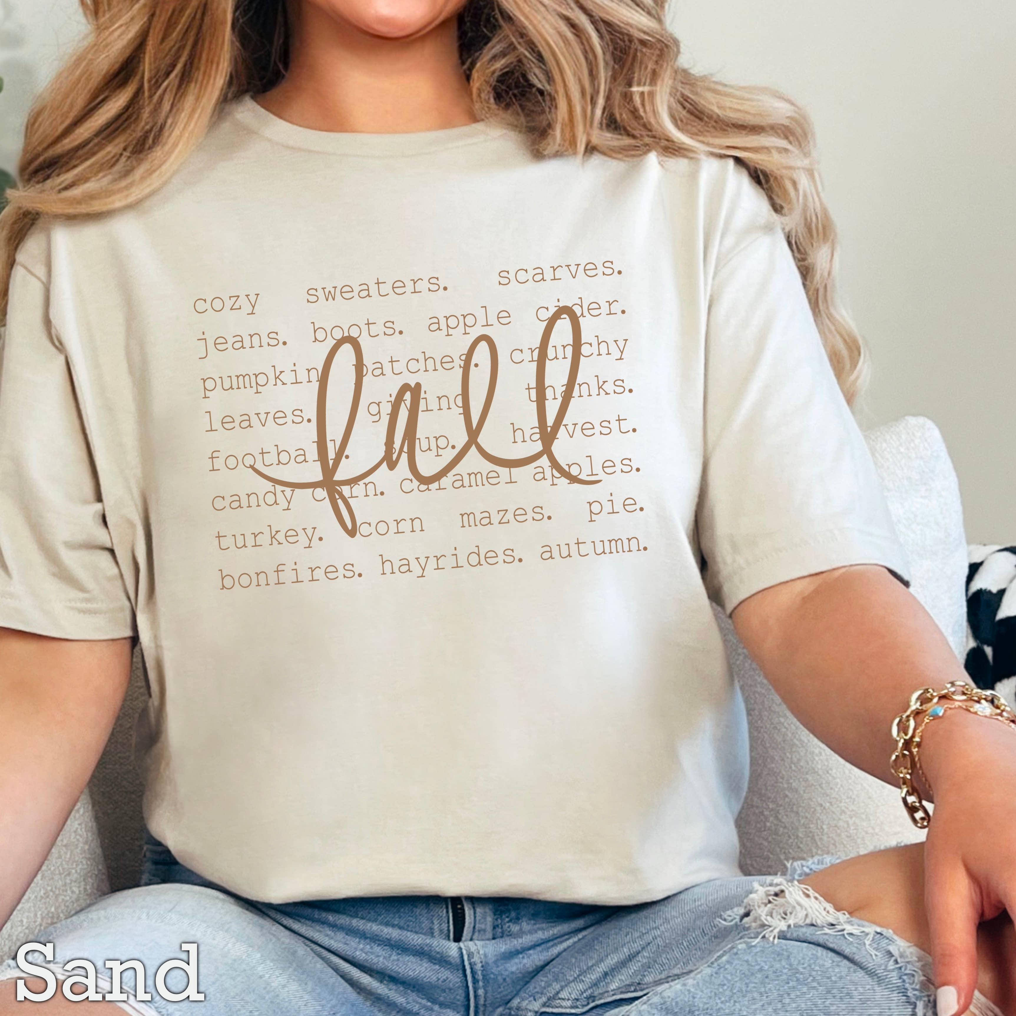 Fall Things  Fall Women’S Graphic Tee | Gildan Hoodie, Sweatshirt | PodTeesHub.com