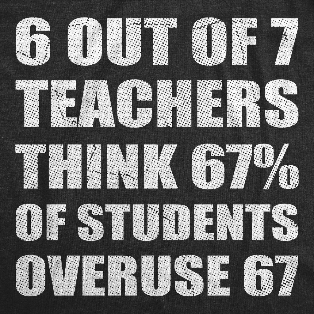 6 Out Of 7 Teachers Think 67% Of Students Overuse Six Seven Women's T Shirt