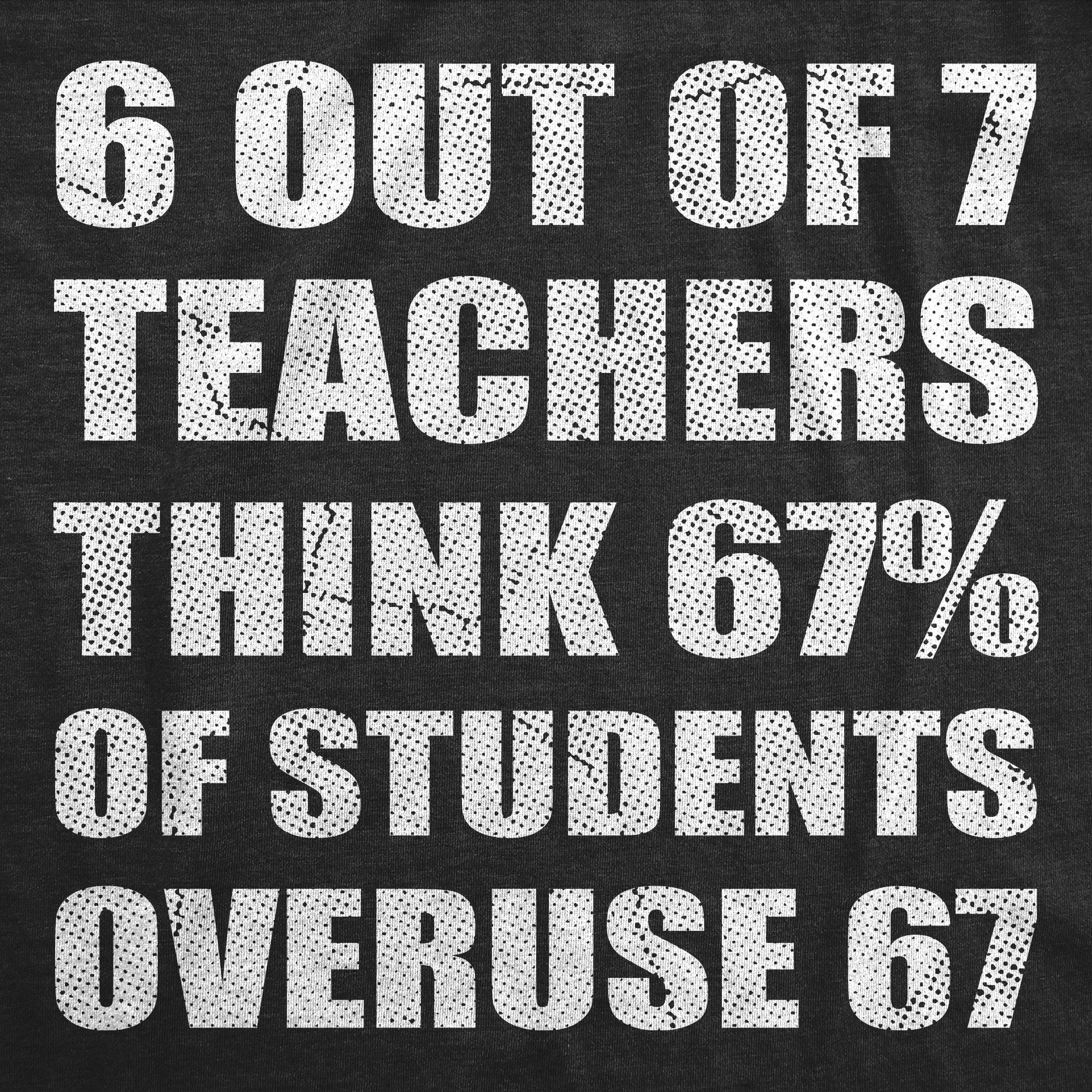 6 Out Of 7 Teachers Think 67% Of Students Overuse Six Seven Women's T Shirt