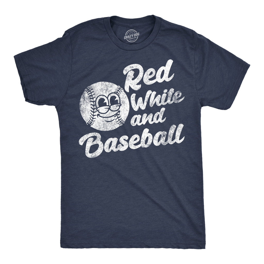 Red White And Baseball Men's T Shirt