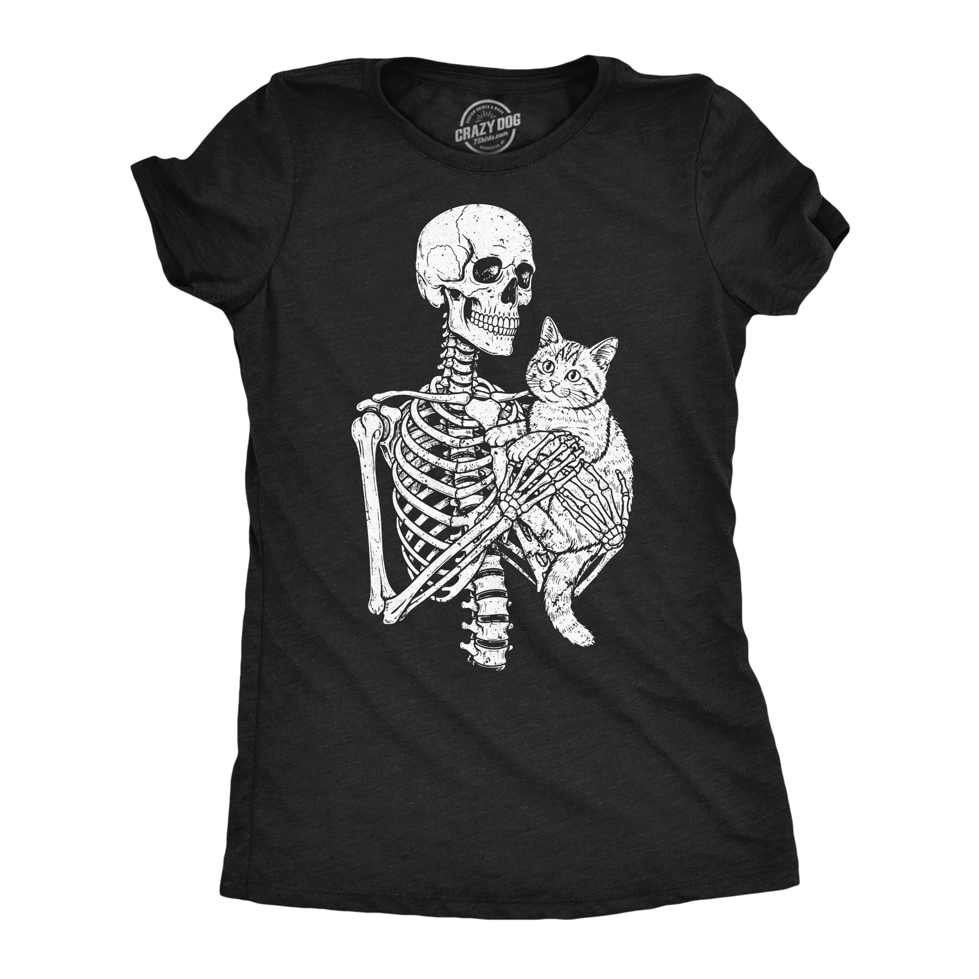 Skeleton And Cat Women's T Shirt