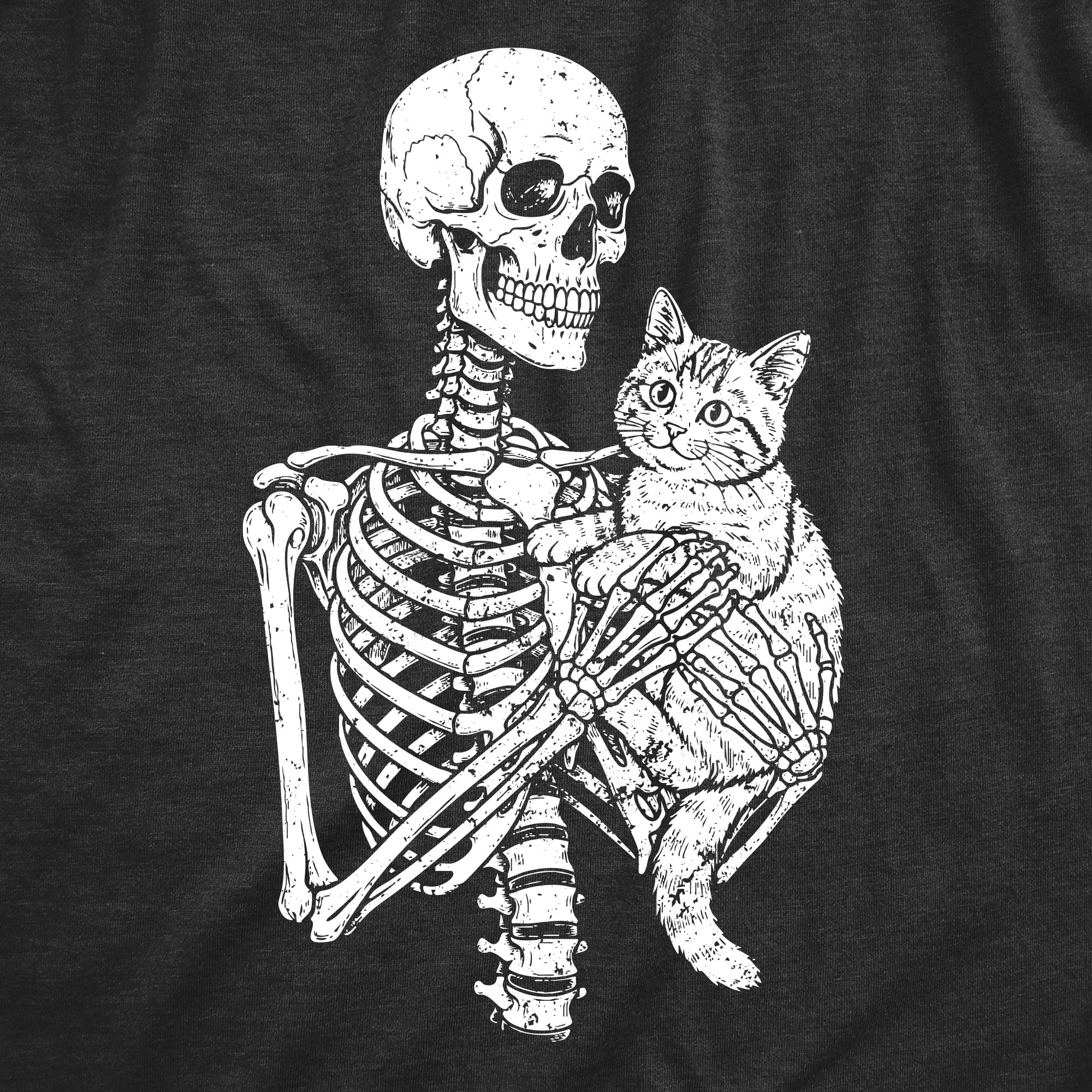 Skeleton And Cat Women's T Shirt