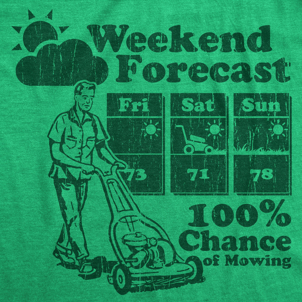 Weekend Forecast 100% Chance Of Mowing Men's T Shirt