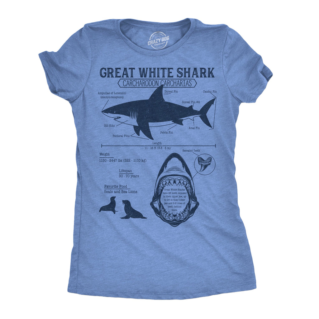 Great White Shark Infographic Women's T Shirt