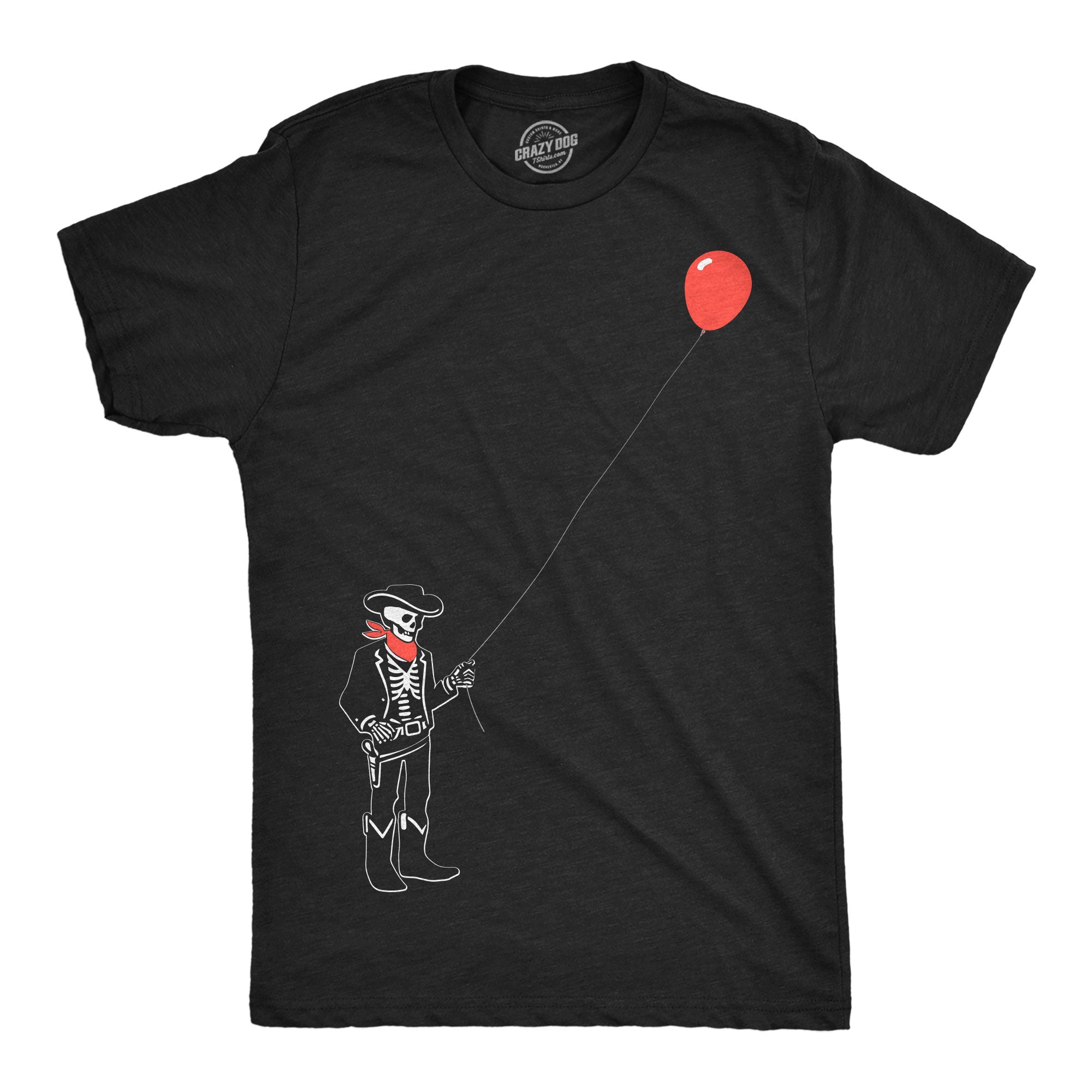 Cowboy Skeleton Balloon Men's T Shirt