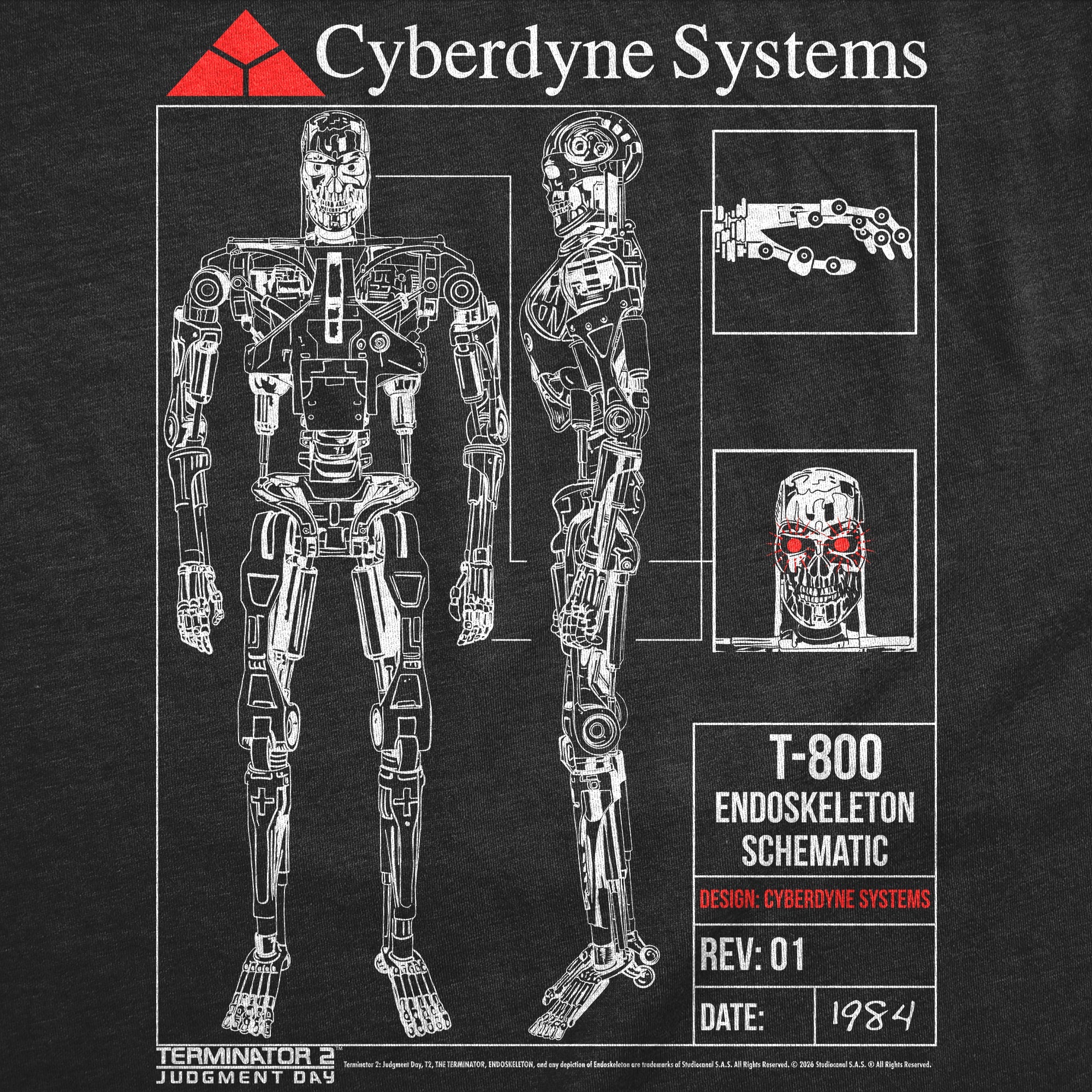 T 800 Endoskeleton Schematics Men's T Shirt