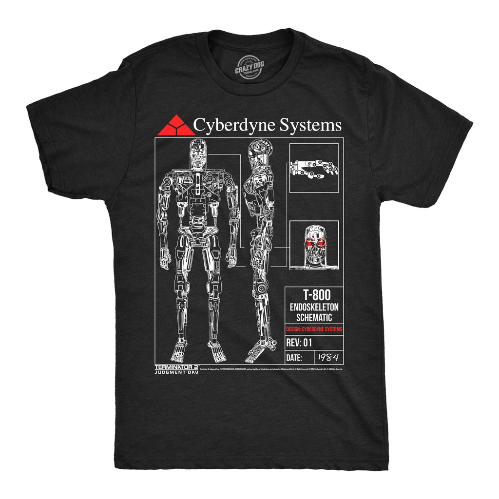 T 800 Endoskeleton Schematics Men's T Shirt