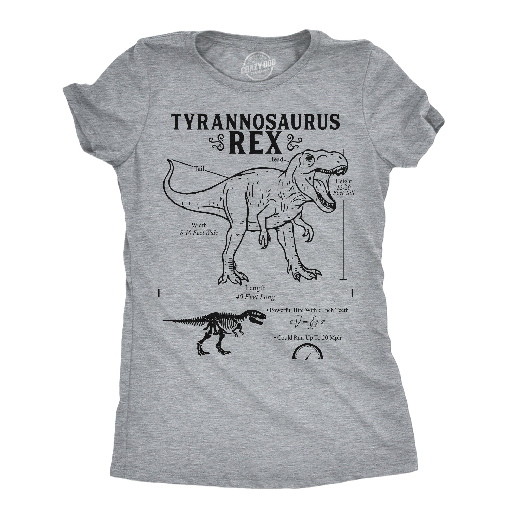 Tyrannosaurus Rex Infographic Women's T Shirt