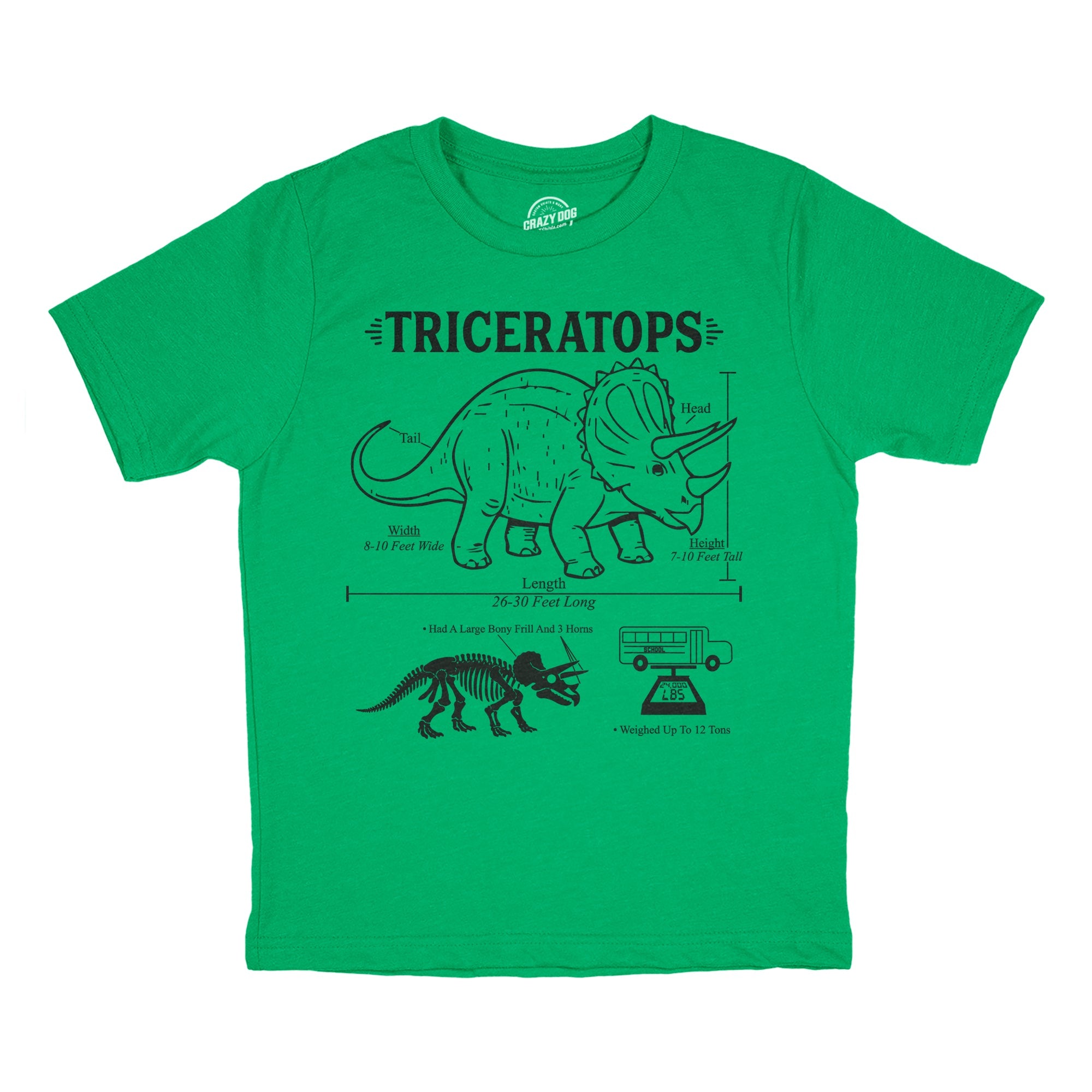 Triceratops Infographic Youth T Shirt