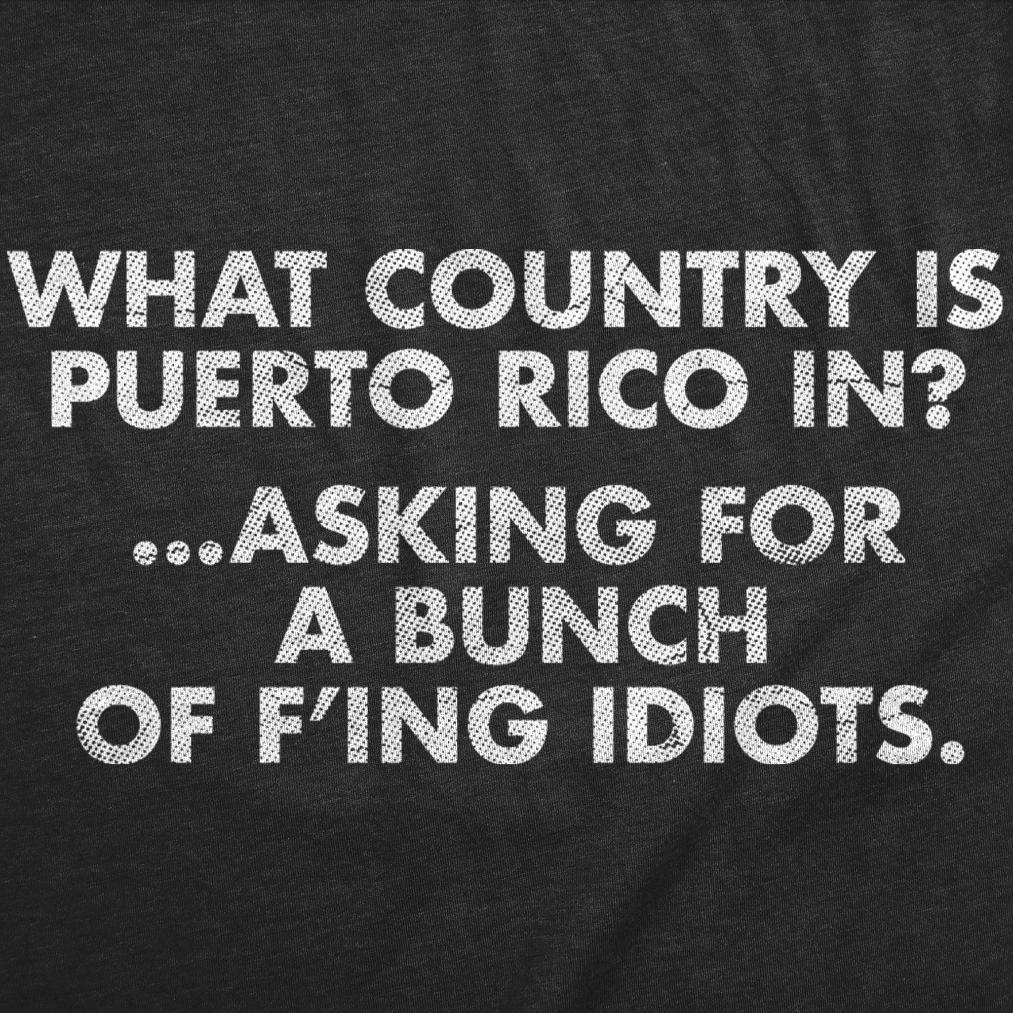 What Country Is Puerto Rico In Asking For A Bunch Of Idiots Women's T Shirt