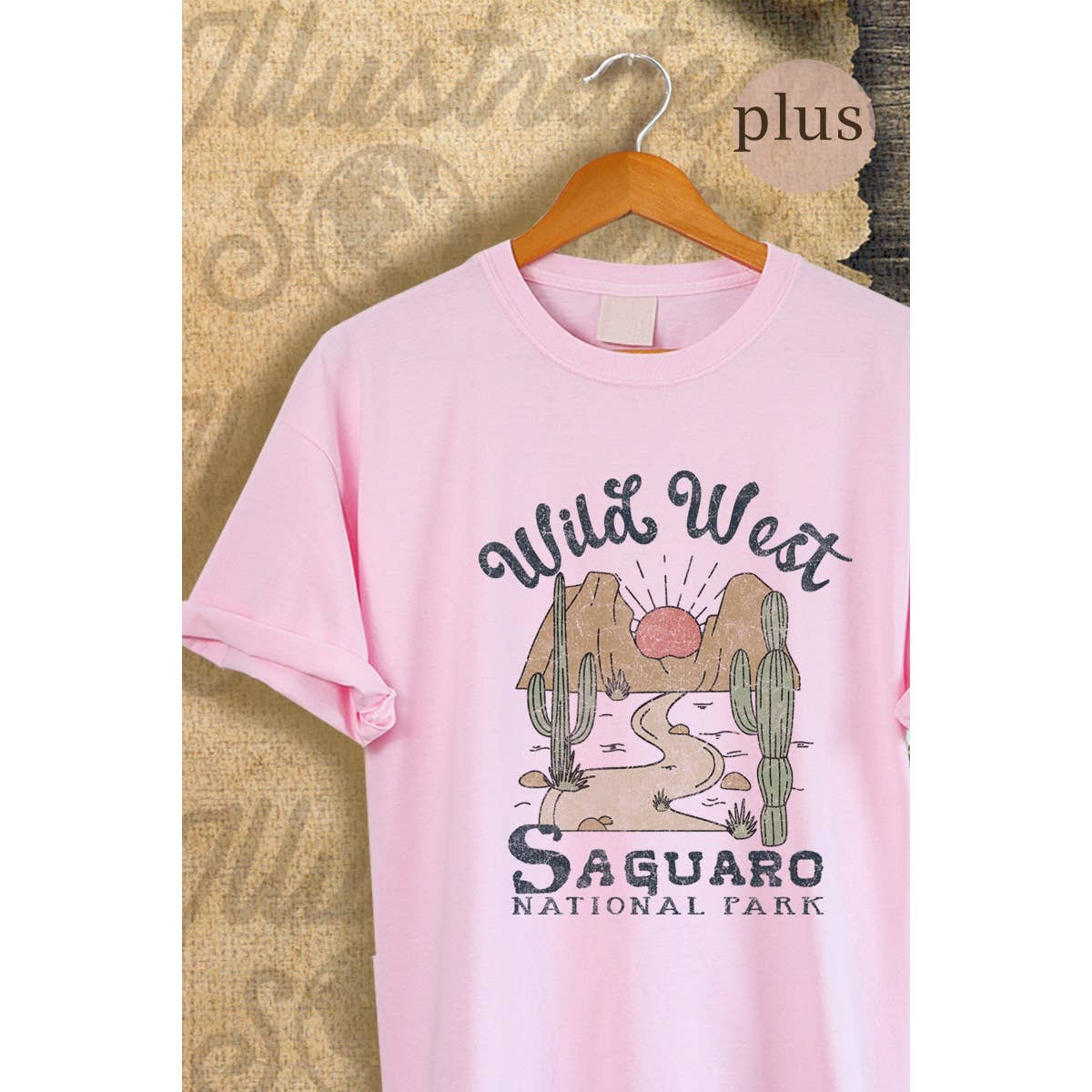 Wild West Vintage Graphic Plus Tee Hoodie, Sweatshirt | PodTeesHub.com