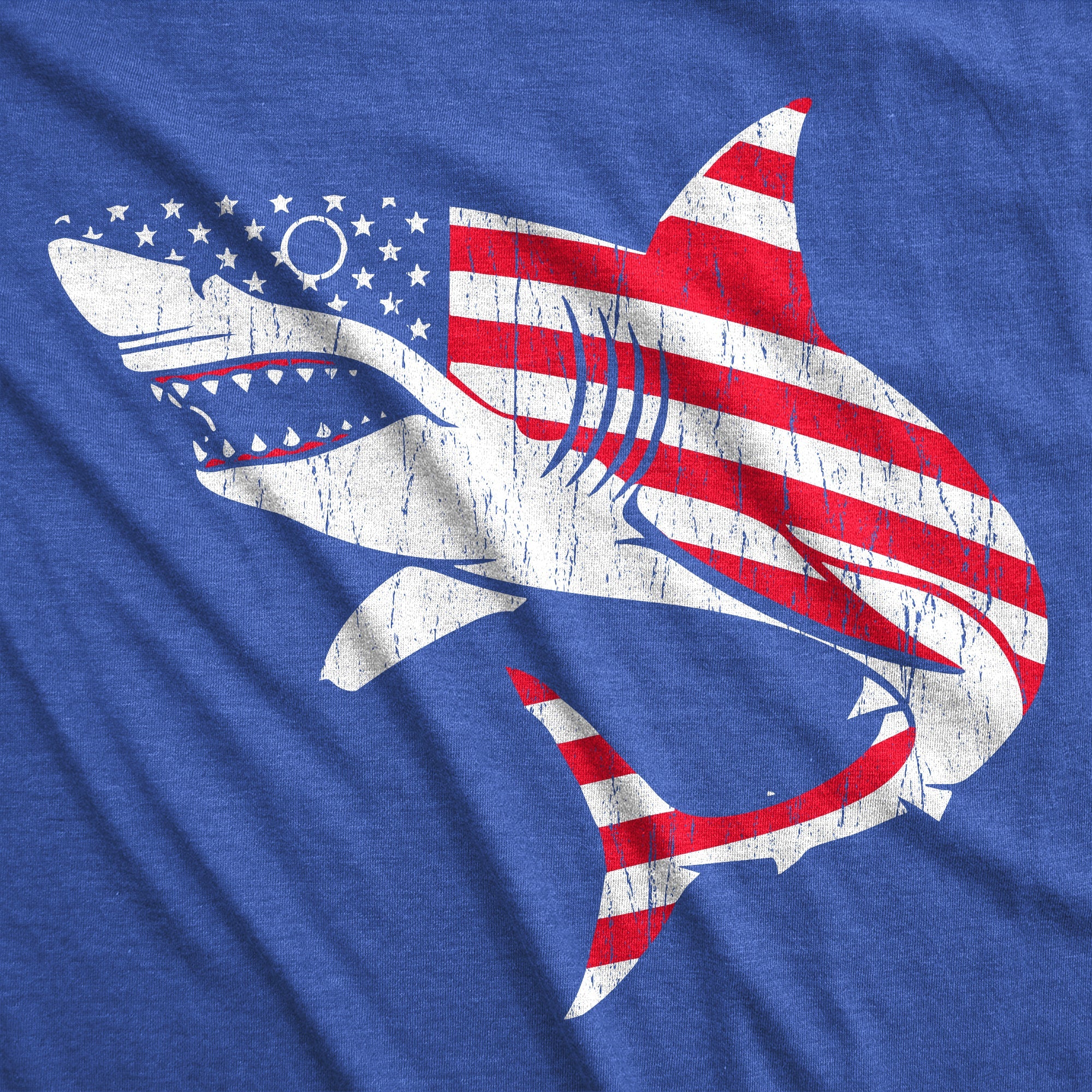 American Flag Shark Men's T Shirt