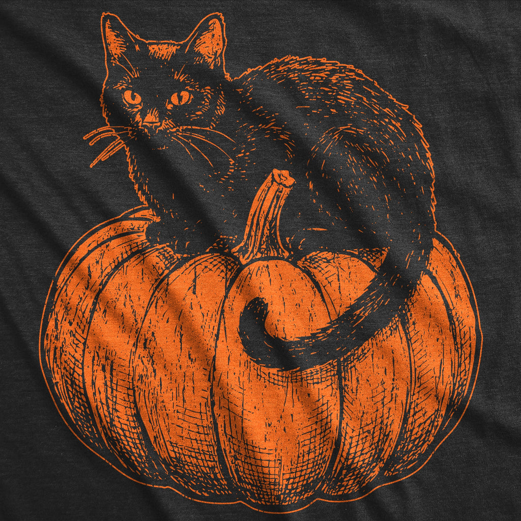 Black Cat On A Pumpkin Women's T Shirt