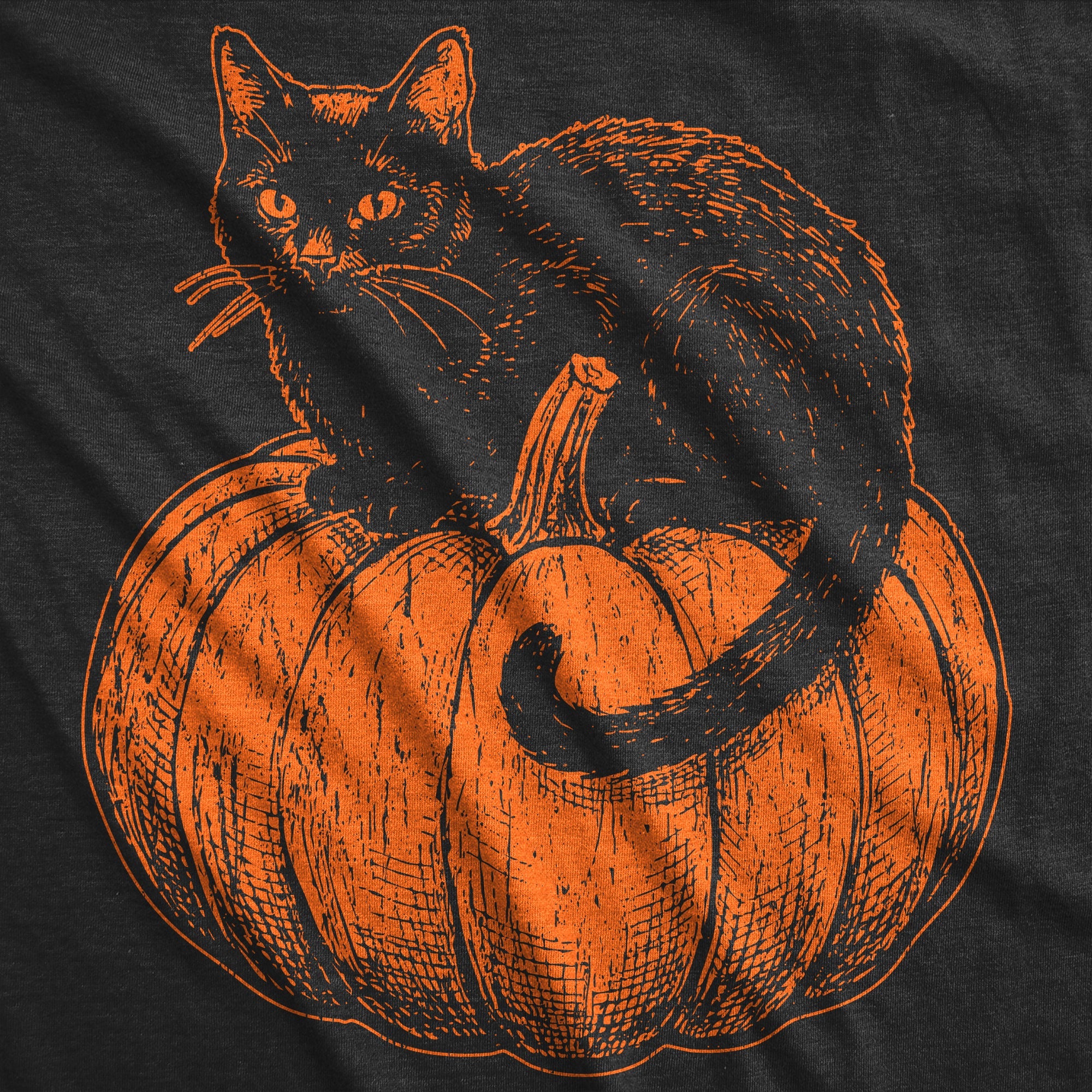 Black Cat On A Pumpkin Women's T Shirt
