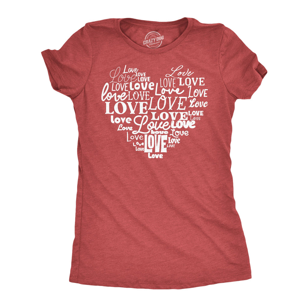Love Script Heart Women's T Shirt