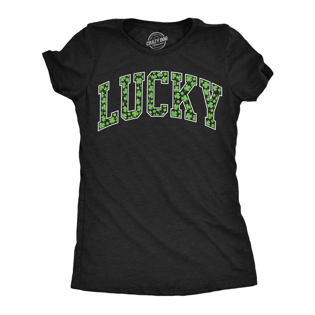 Lucky Text Clovers Women's T Shirt