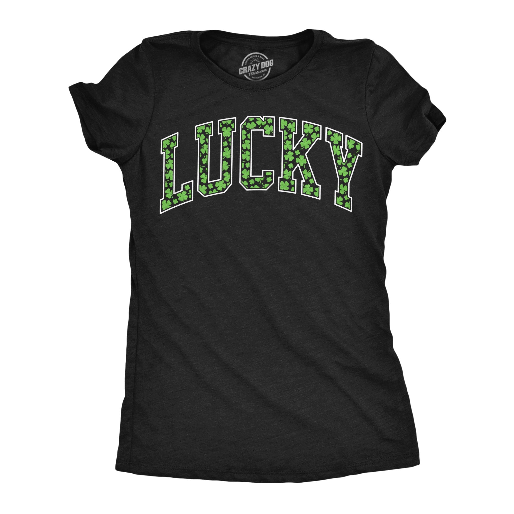 Lucky Text Clovers Women's T Shirt
