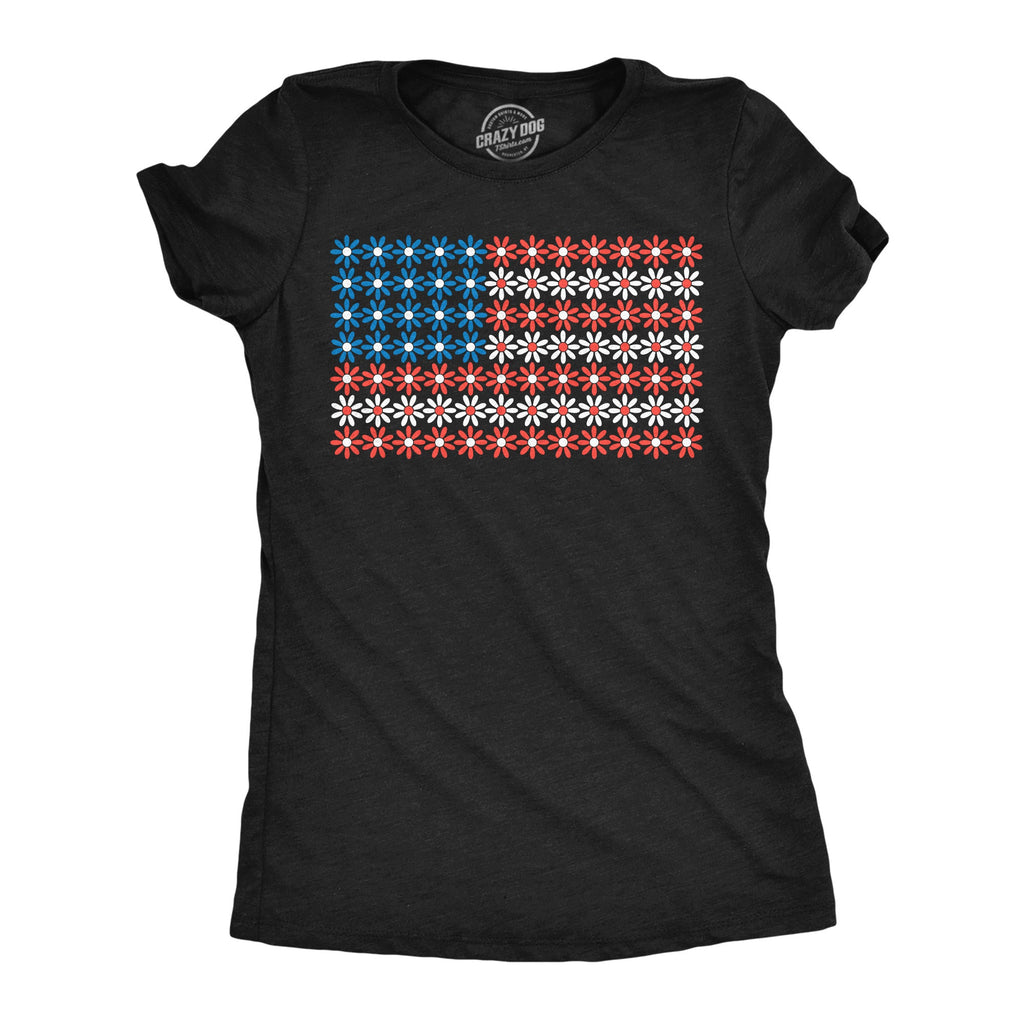 USA Flag Daisies Women's T Shirt