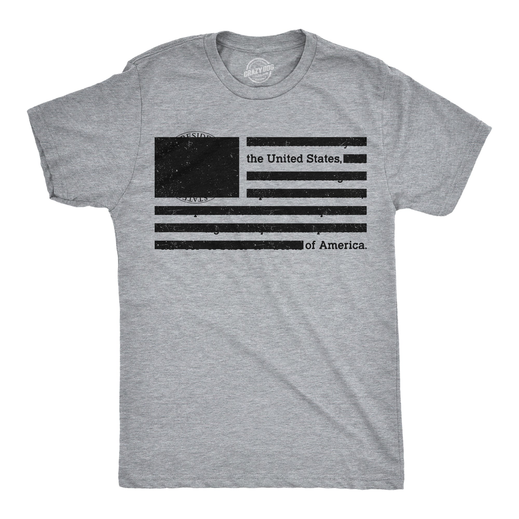 USA Flag Redacted Men's T Shirt