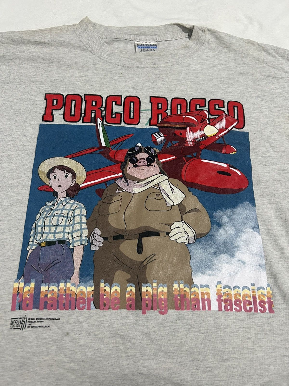 Japanese Brand Rare Anime Studio Ghibli Porco Rosso Pig Pilot T-Shirts, Hoodie, Sweatshirt