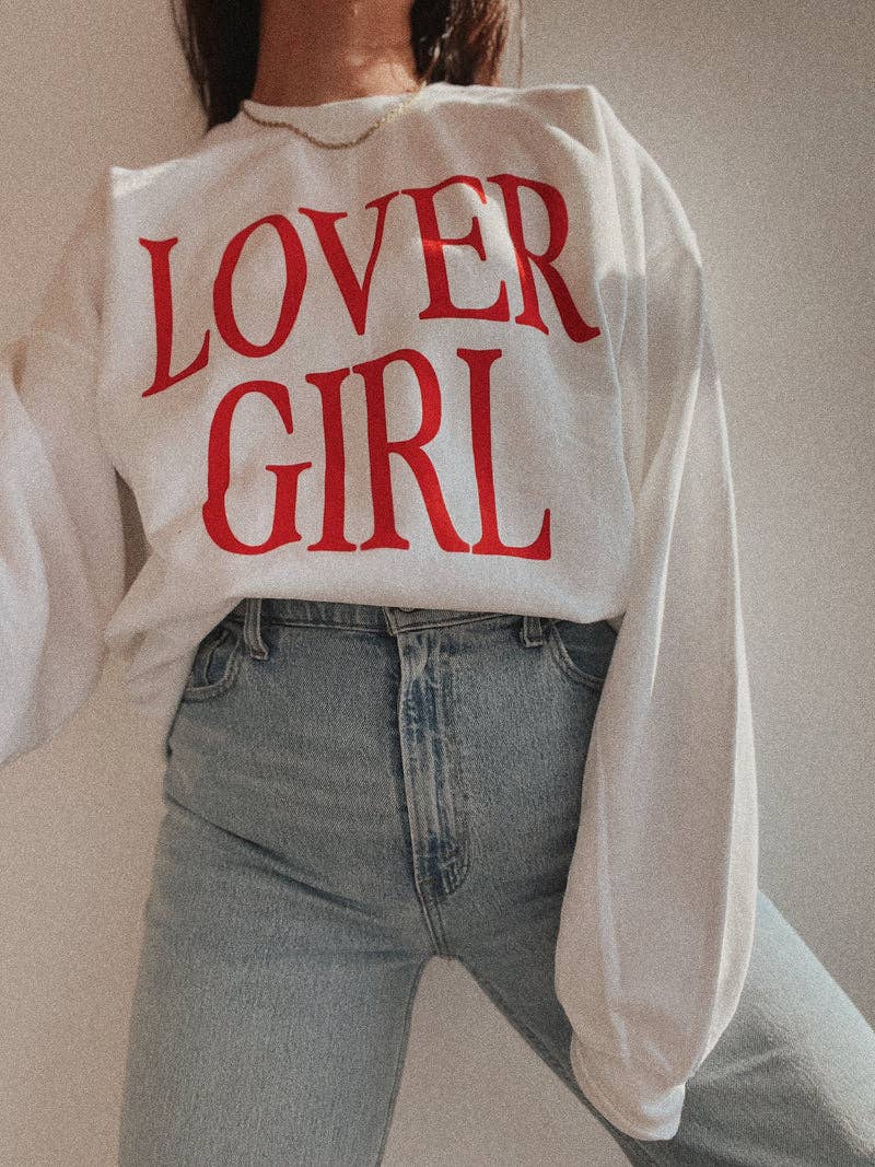 Lover Girl Graphic Sweatshirt - White T-Shirts, Hoodie | PodTeesHub.com