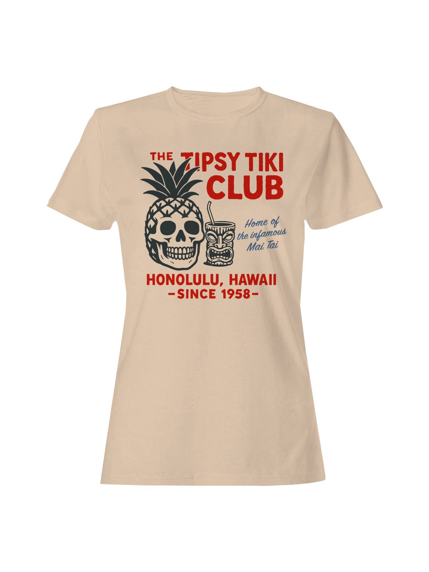 Tipsy Tiki Club Honolulu Art Women's T-Shirt Hoodie, Sweatshirt | PodTeesHub.com
