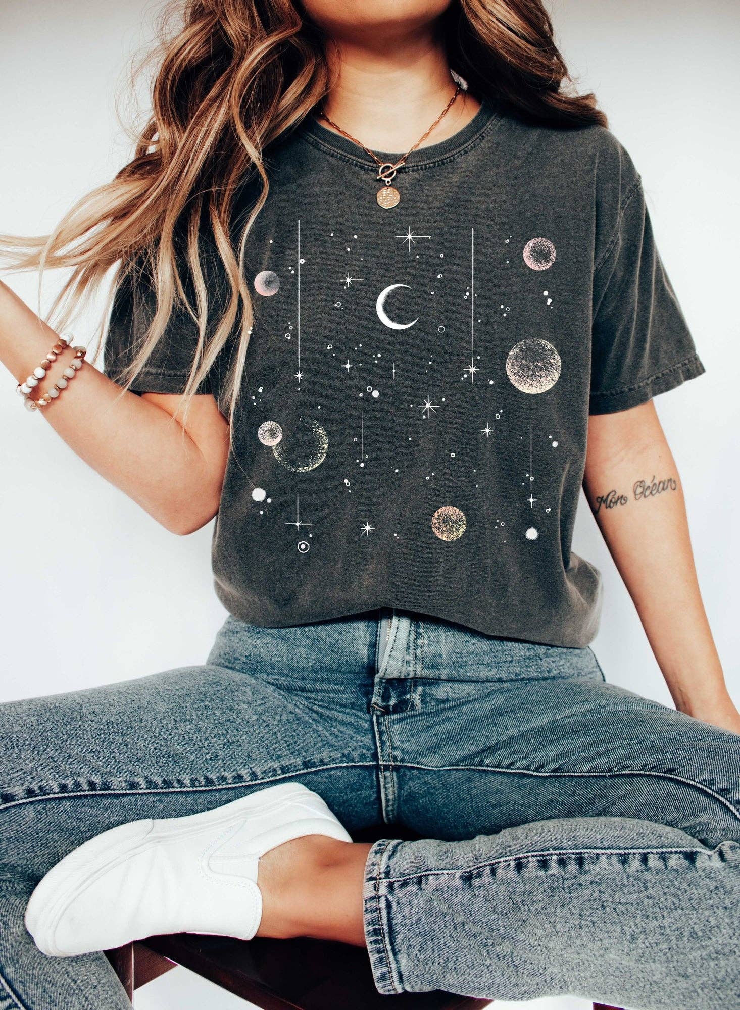 Sun, Moon and Stars Celestial T-Shirt Hoodie, Sweatshirt | PodTeesHub.com