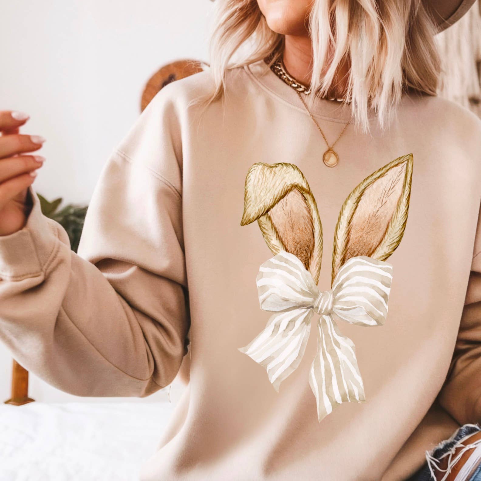 Easter Sweatshirt  | Women's Trendy Graphic Sweatshirt T-Shirts, Hoodie | PodTeesHub.com