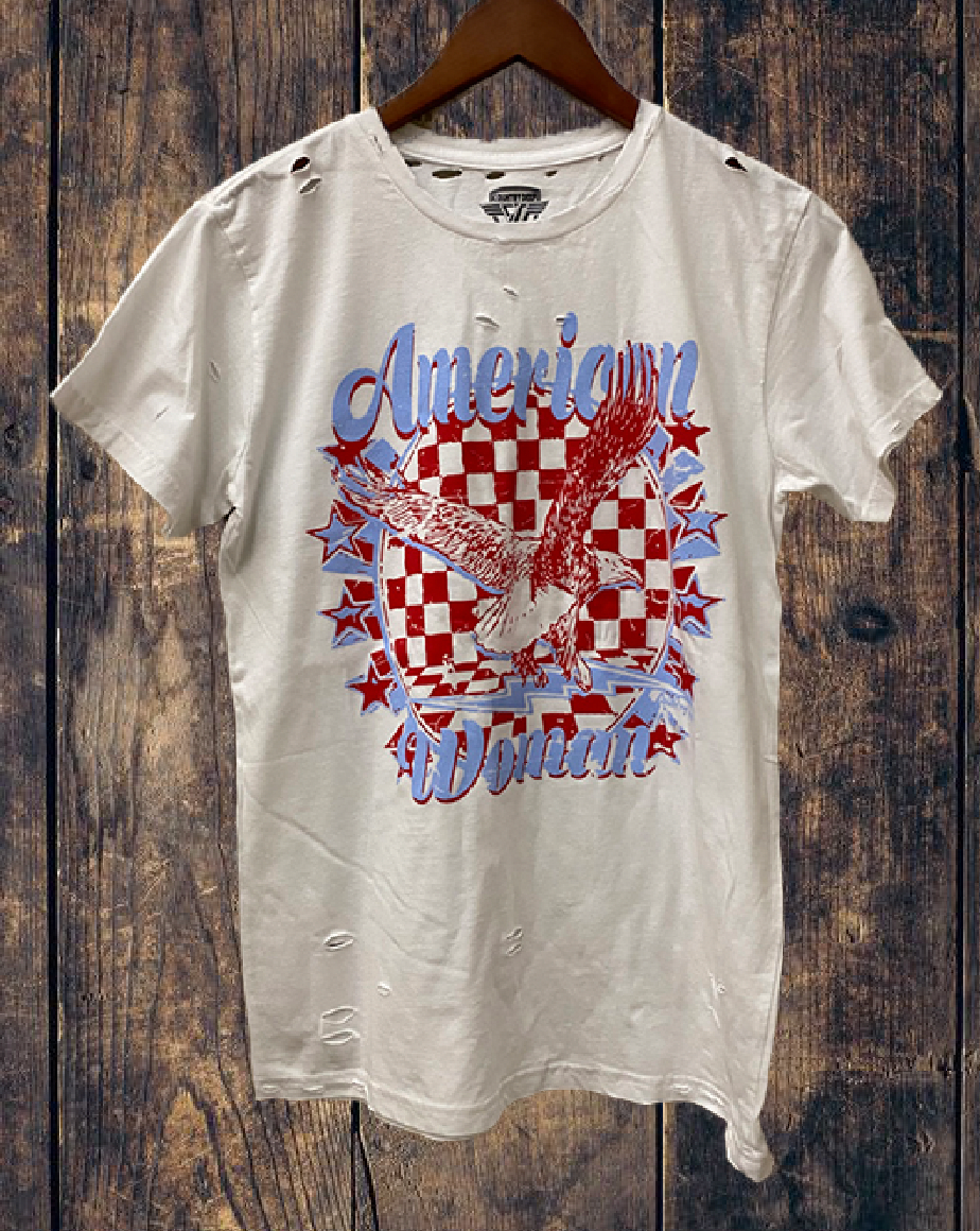 American Woman Distressed 80's Vintage T Shirt Hoodie, Sweatshirt | PodTeesHub.com