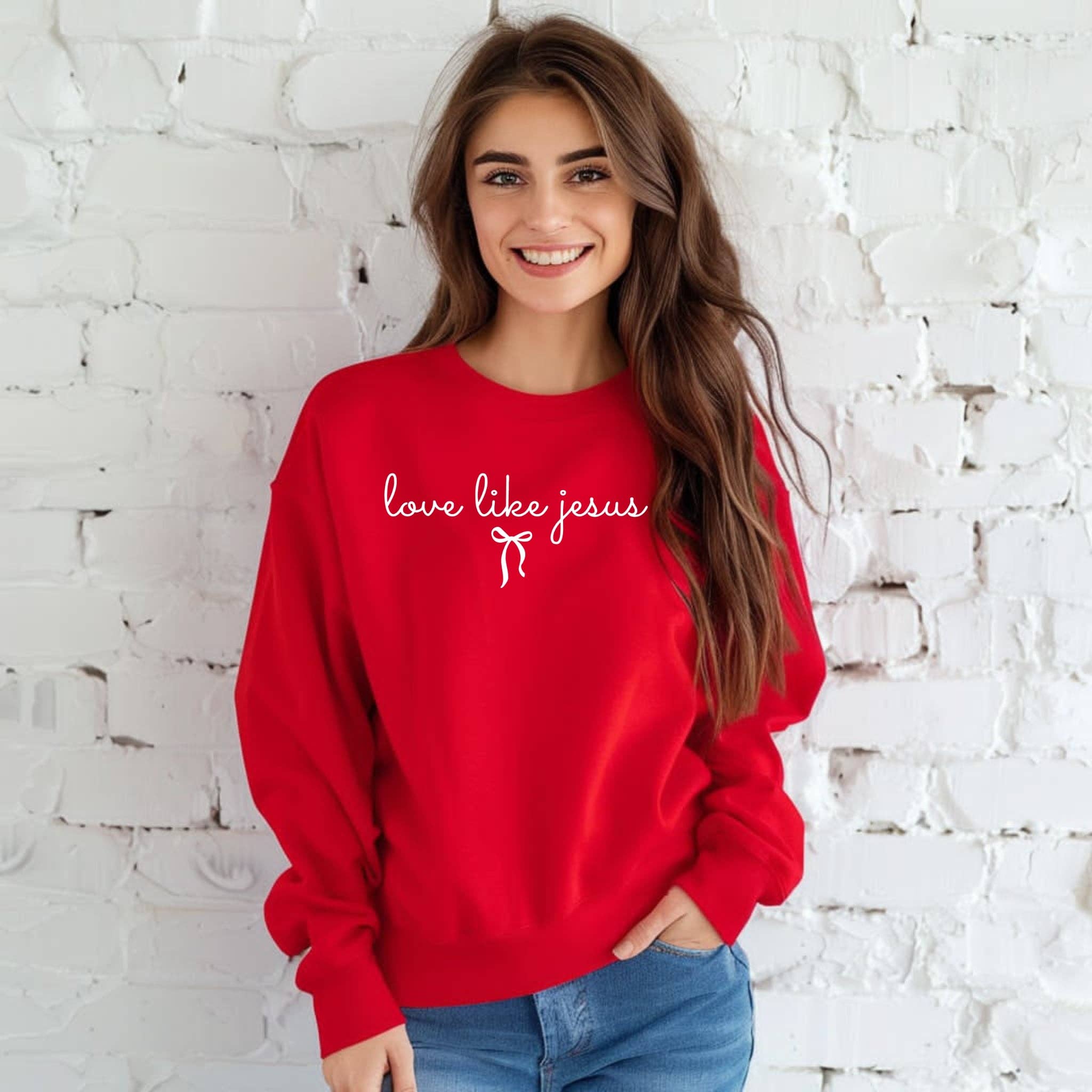 Christian Love Like Jesus Red Spring Sweatshirt Graphic Tee Hoodie | PodTeesHub.com