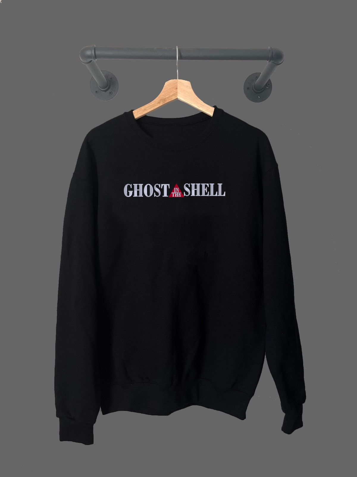 Vintage Black Ghost In The Shell Anime Embroidery Sweatshirt T-Shirts, Hoodie | PodTeesHub.com
