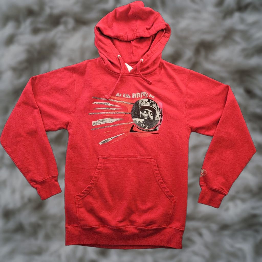Vintage Independent Band Hoodie Mens Small Red Cotton Sweatshirt Pullover Crew Neck Hooded P T-Shirts | PodTeesHub.com