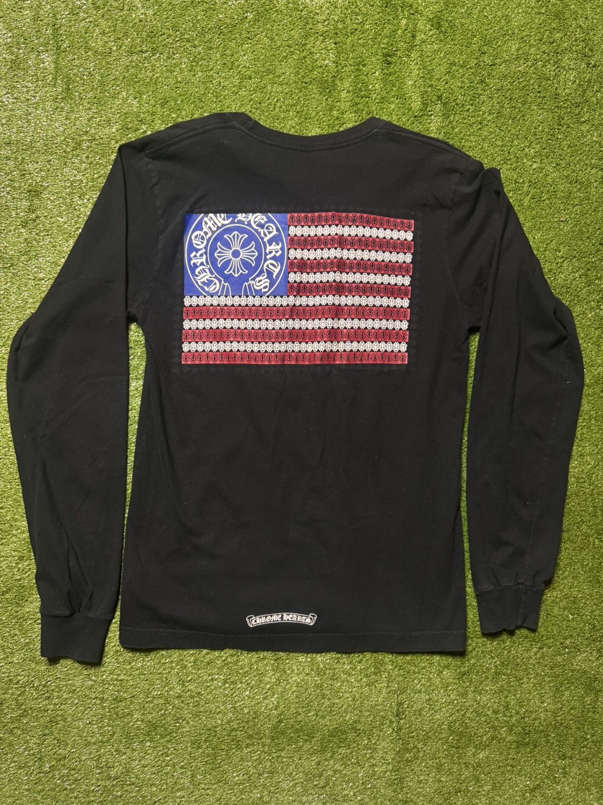 Hearts Chrome Hearts American Flag Long Sleeve T-Shirts, Hoodie, Sweatshirt | PodTeesHub.com