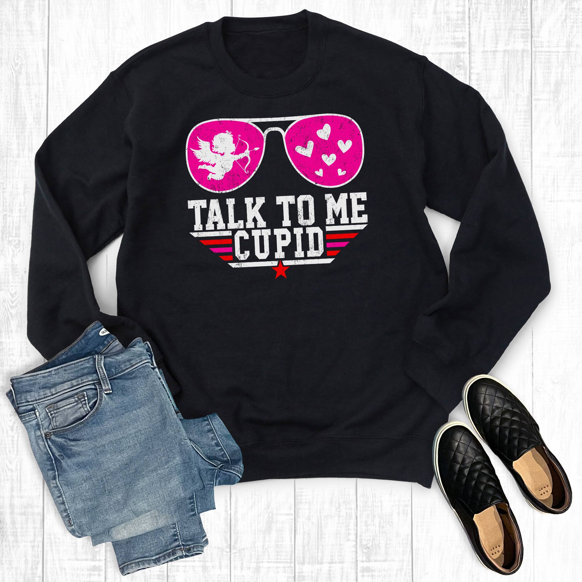 Valentine's Day Talk To Me Cupid Sweatshirt T-Shirts, Hoodie | PodTeesHub.com