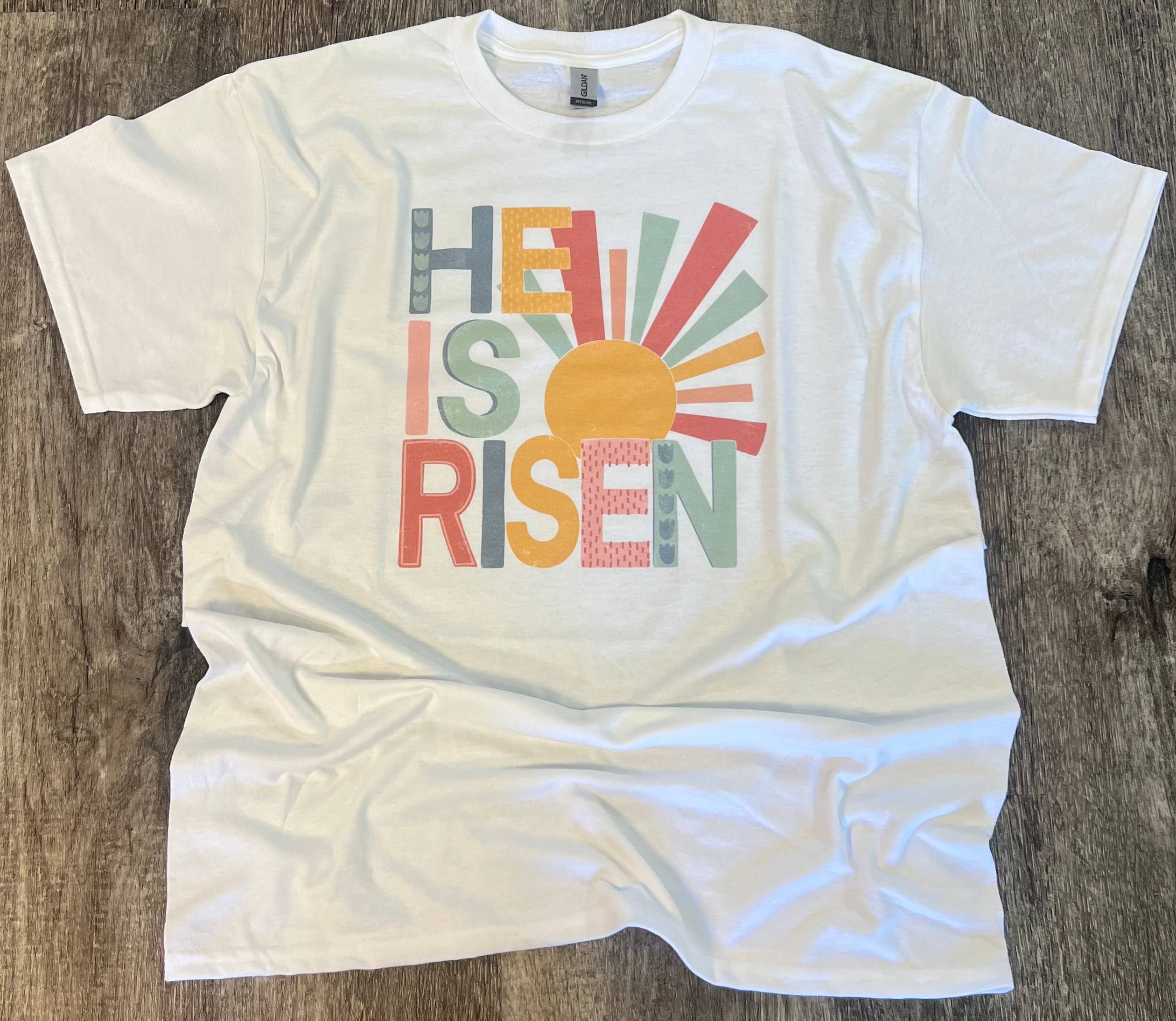 He Is Risen with Sun On White Tee Hoodie, Sweatshirt | PodTeesHub.com