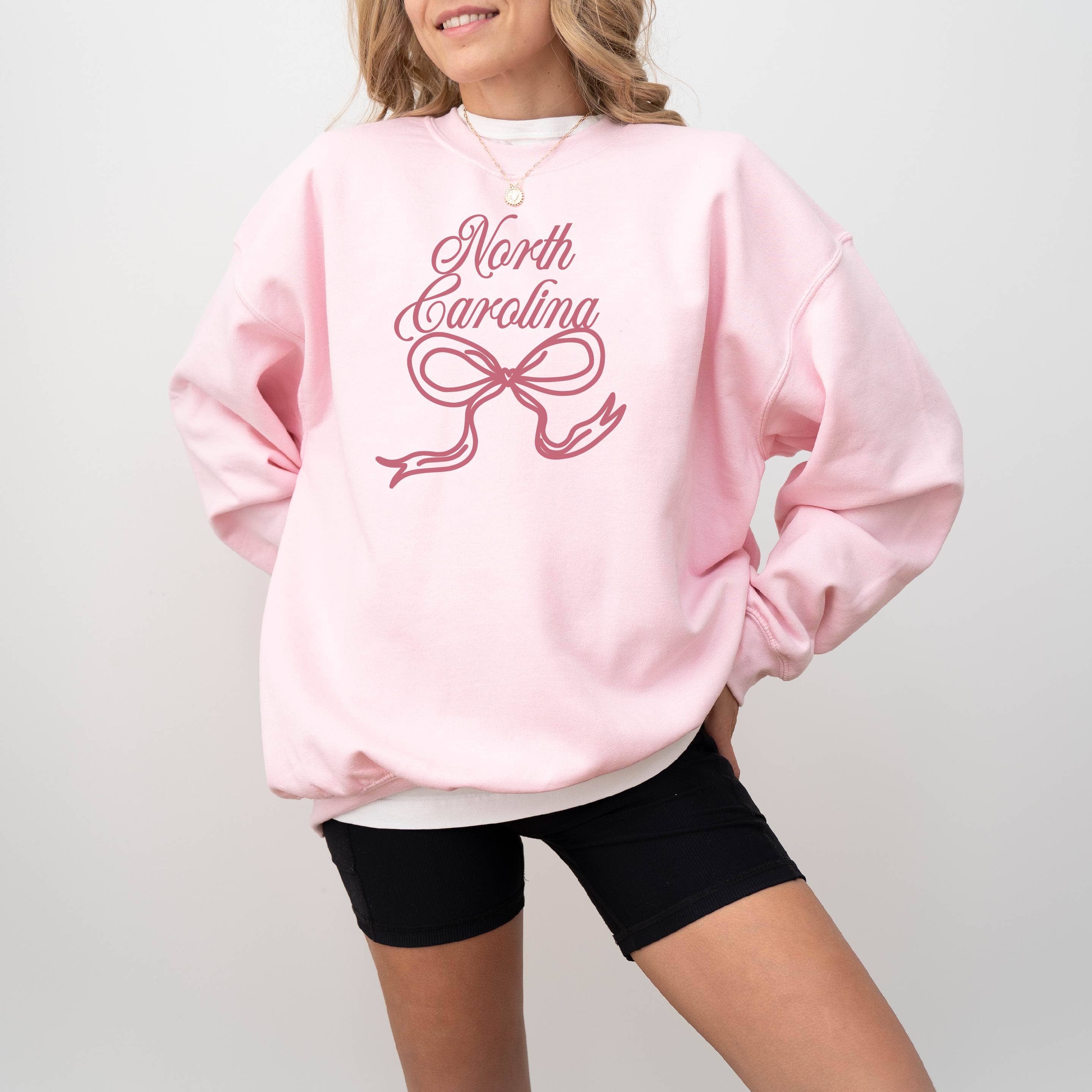 Bow Sweatshirt, North Carolina Sweatshirt, Coquette, Girly T-Shirts, Hoodie | PodTeesHub.com