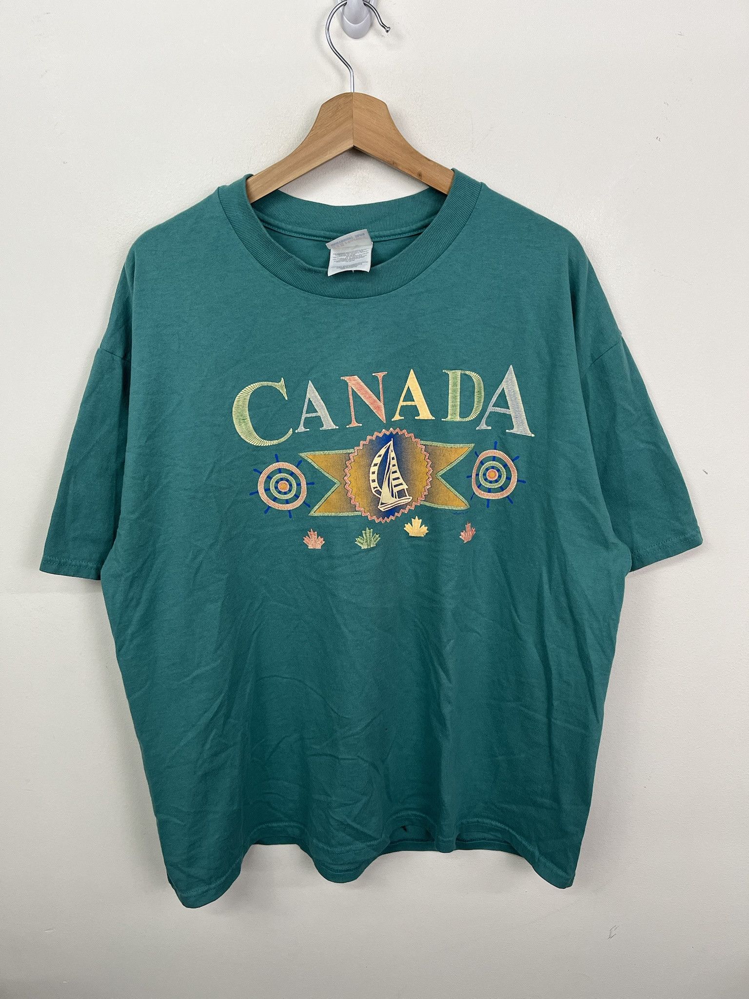 Vintage Canada Tourist Shirt Teal Canada Size Xl T-Shirts, Hoodie, Sweatshirt