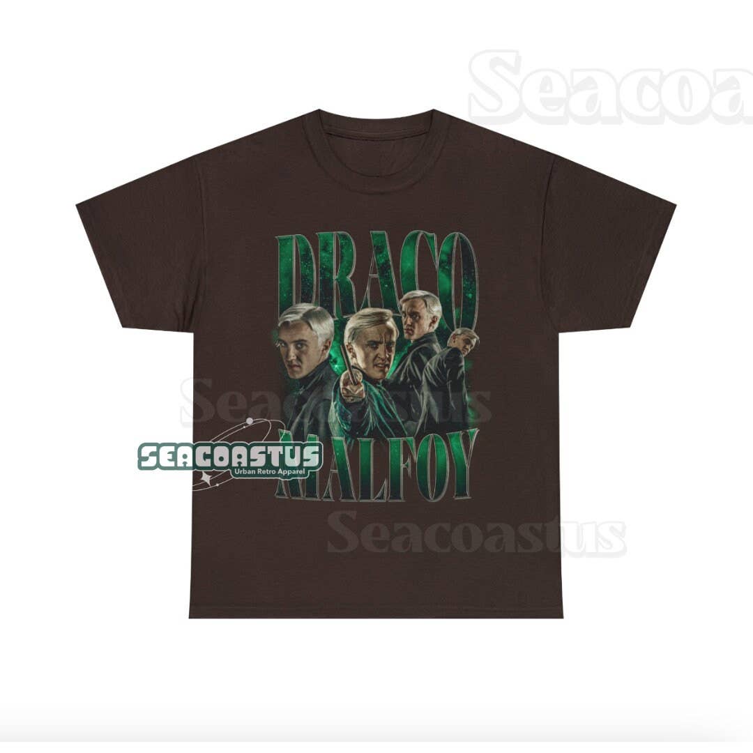 Draco Malfoy Vintage T-Shirt Retro 90's Graphic Tee For Fans Hoodie, Sweatshirt | PodTeesHub.com