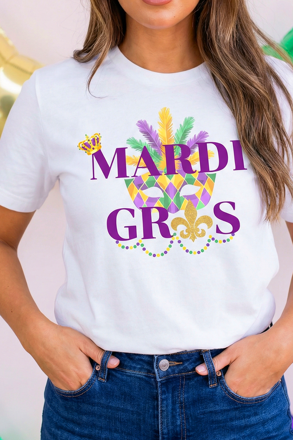 Mardi Gras Party Mask Custom Graphic Tee (S-Xl) Hoodie, Sweatshirt | PodTeesHub.com
