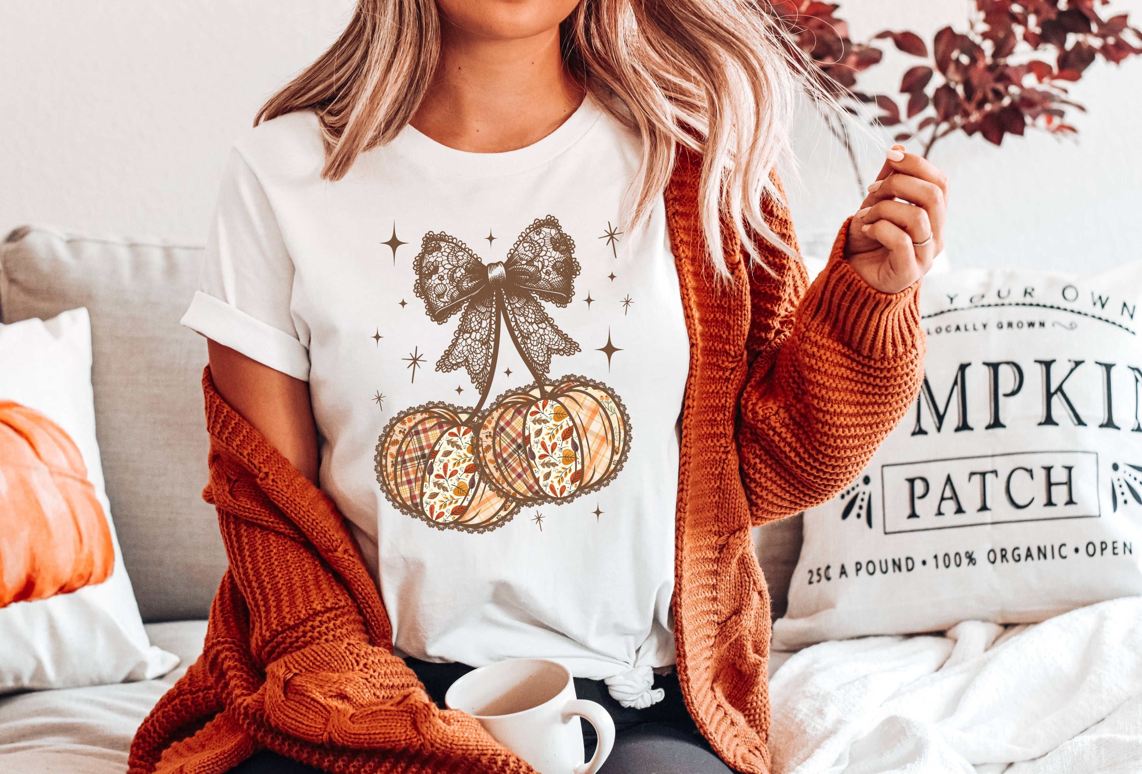 Preppy Floral Pumpkin Graphic Tee | Trendy Fall Tee Hoodie, Sweatshirt | PodTeesHub.com
