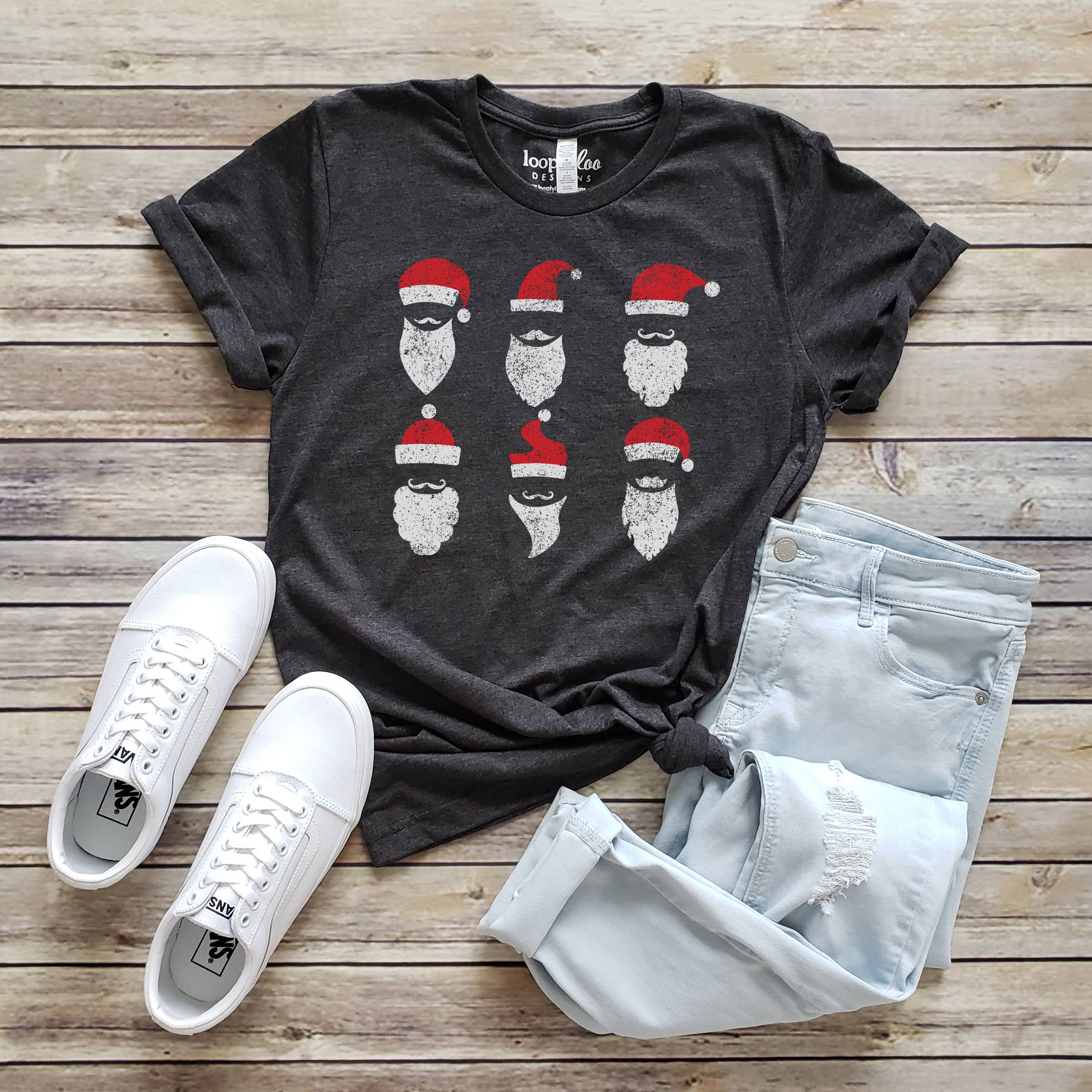 6 Santas Tee | Christmas | Sizes XS-2XL Hoodie, Sweatshirt | PodTeesHub.com