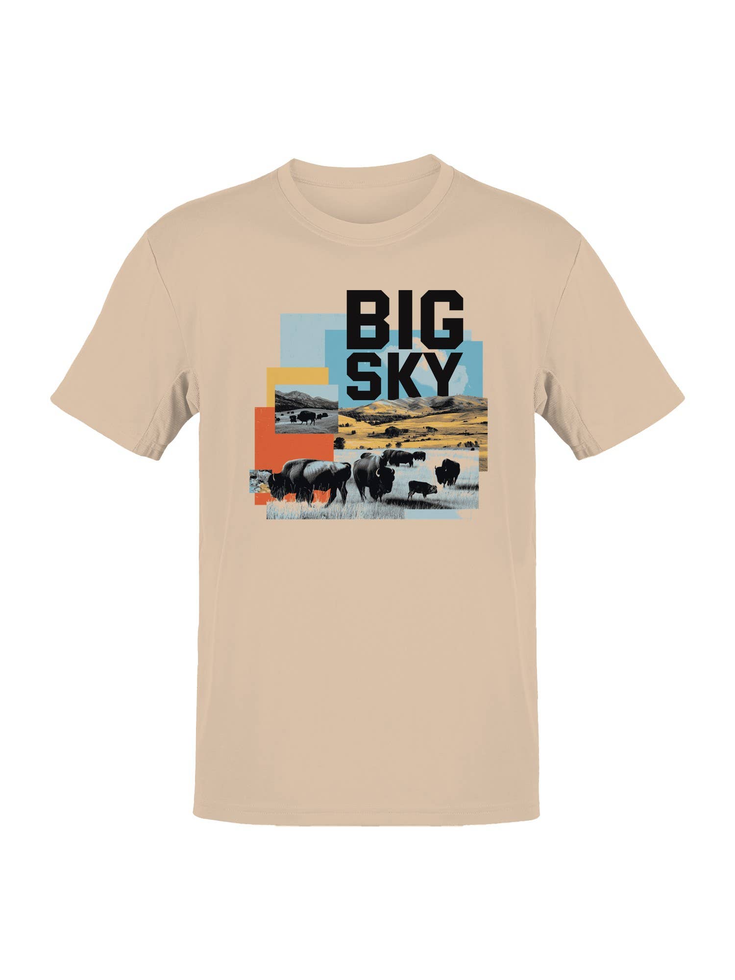 Big Sky Bison Landscape Art Men's T-Shirt Hoodie, Sweatshirt | PodTeesHub.com