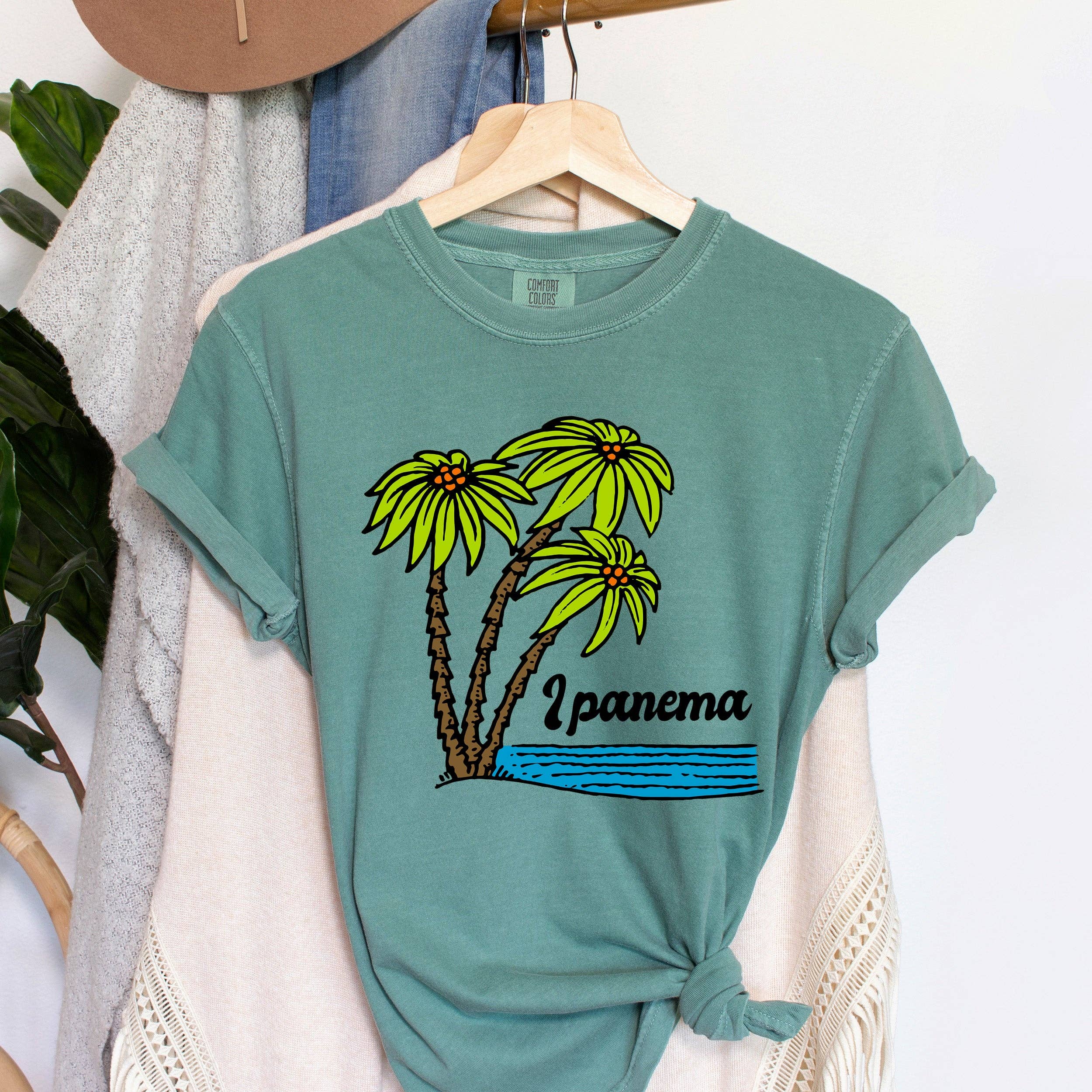 Ipanema Beach and Palms T-Shirt Hoodie, Sweatshirt | PodTeesHub.com
