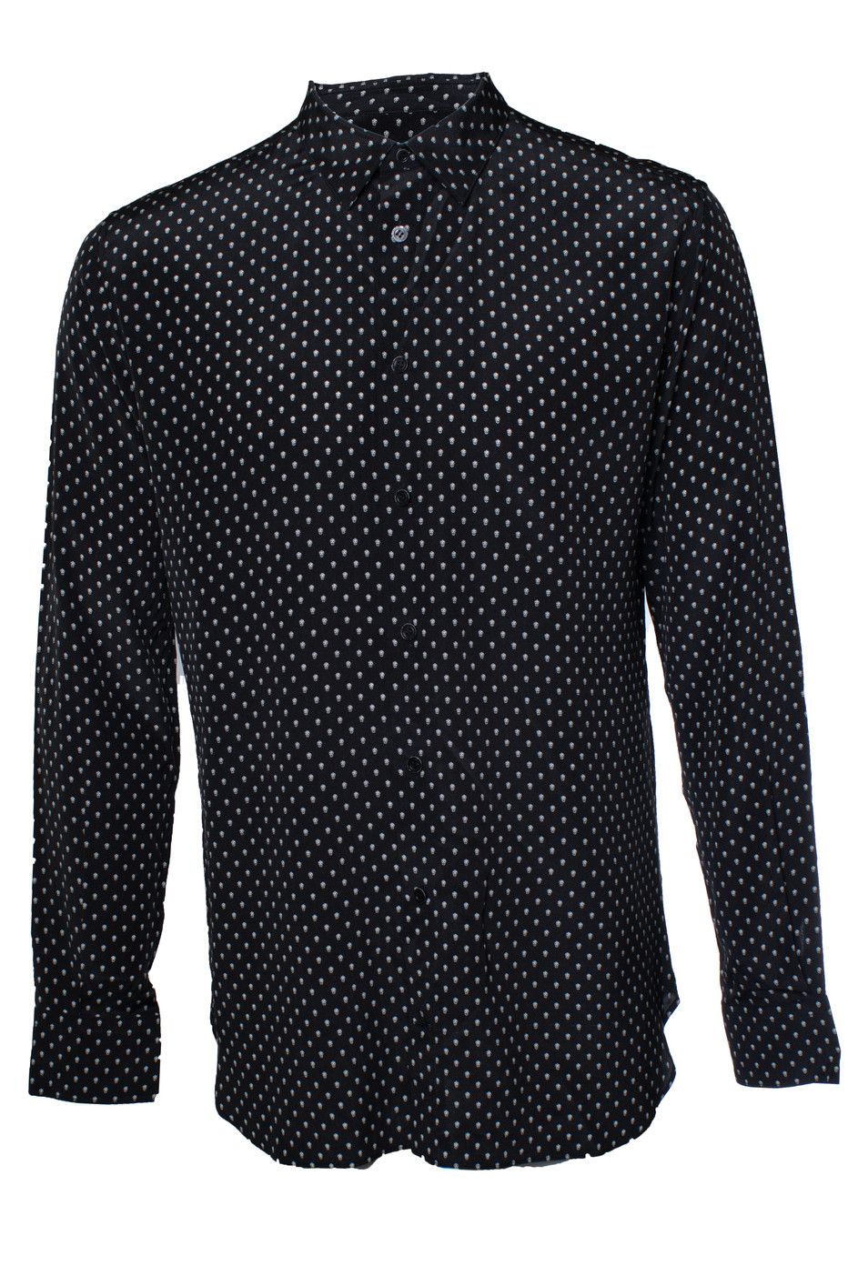 Mcqueen Alexander Mcqueen Black Skull Printed Silk Shirt Hoodie, Sweatshirt | PodTeesHub.com