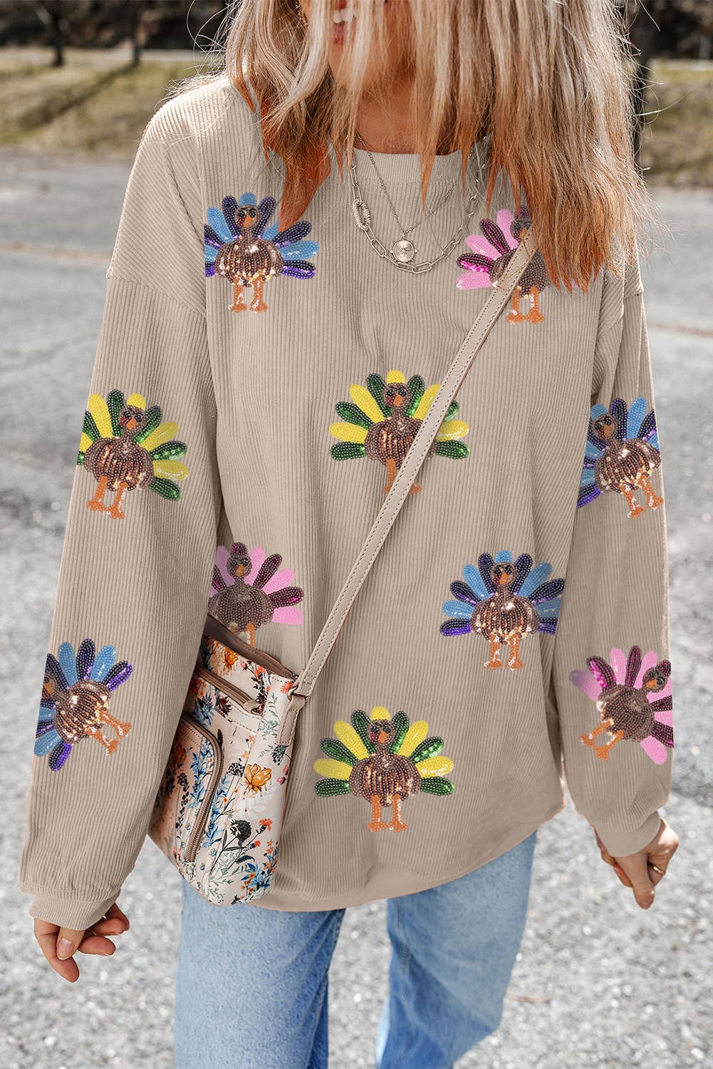 Turkey Graphic Corded Baggy Sweatshirt (S-3XL) T-Shirts, Hoodie | PodTeesHub.com