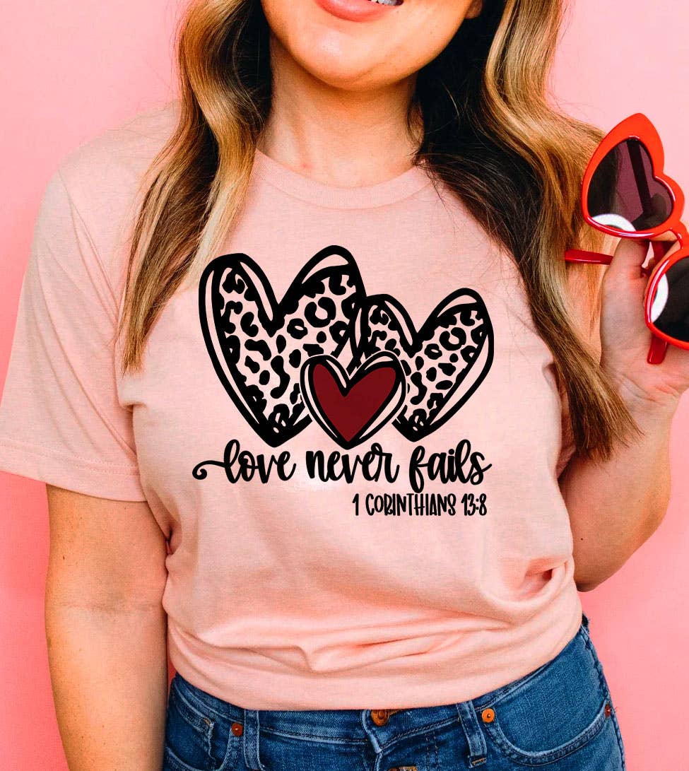 Love Never Fails - Valentine's Day Sweet Love T-Shirt Hoodie, Sweatshirt | PodTeesHub.com