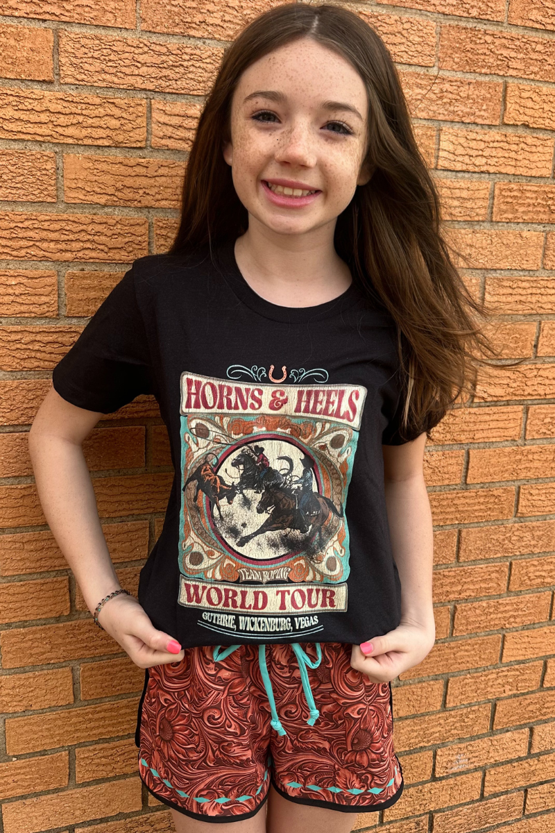Team Roping World Tour Tee- Kids Hoodie, Sweatshirt | PodTeesHub.com