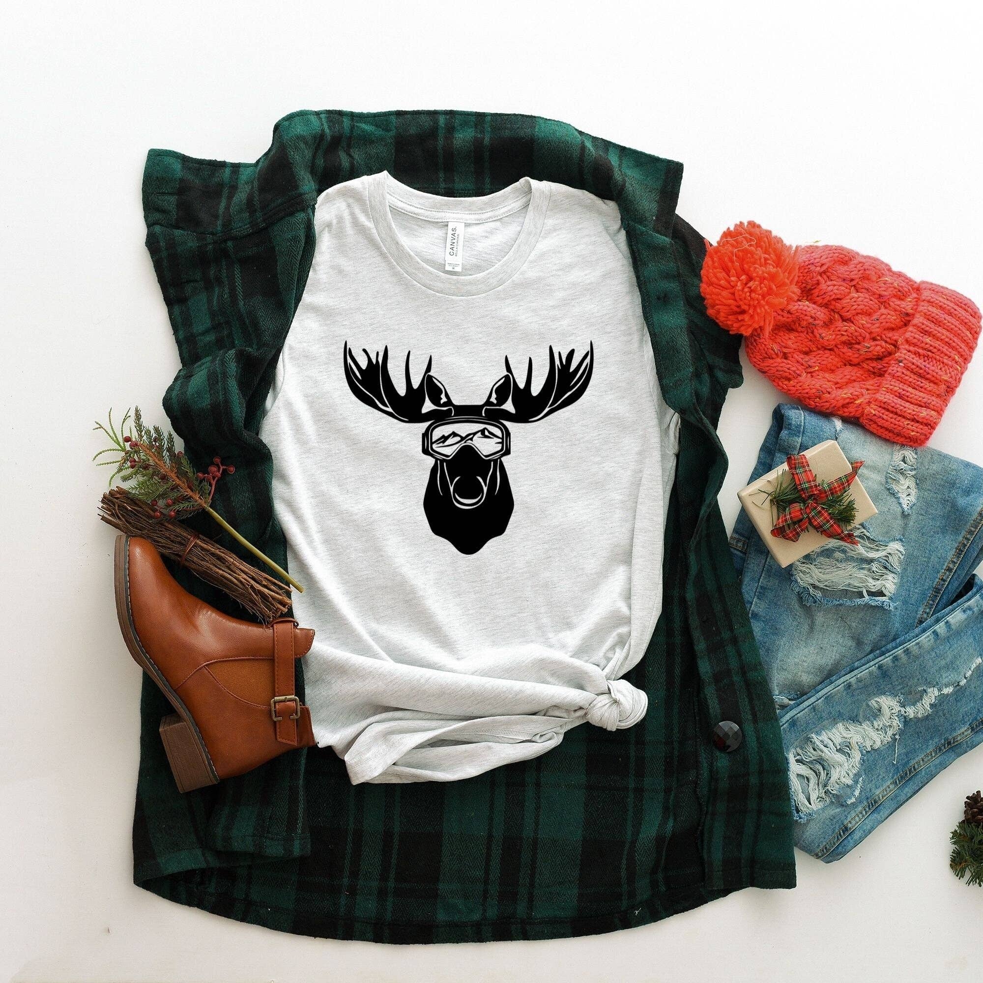 Ski T Shirt For Women, Cute Skiing Shirts, Shirt For Skier, Gift For Skier, Ski Apparel, Winter Sports, Ski Clothing,...